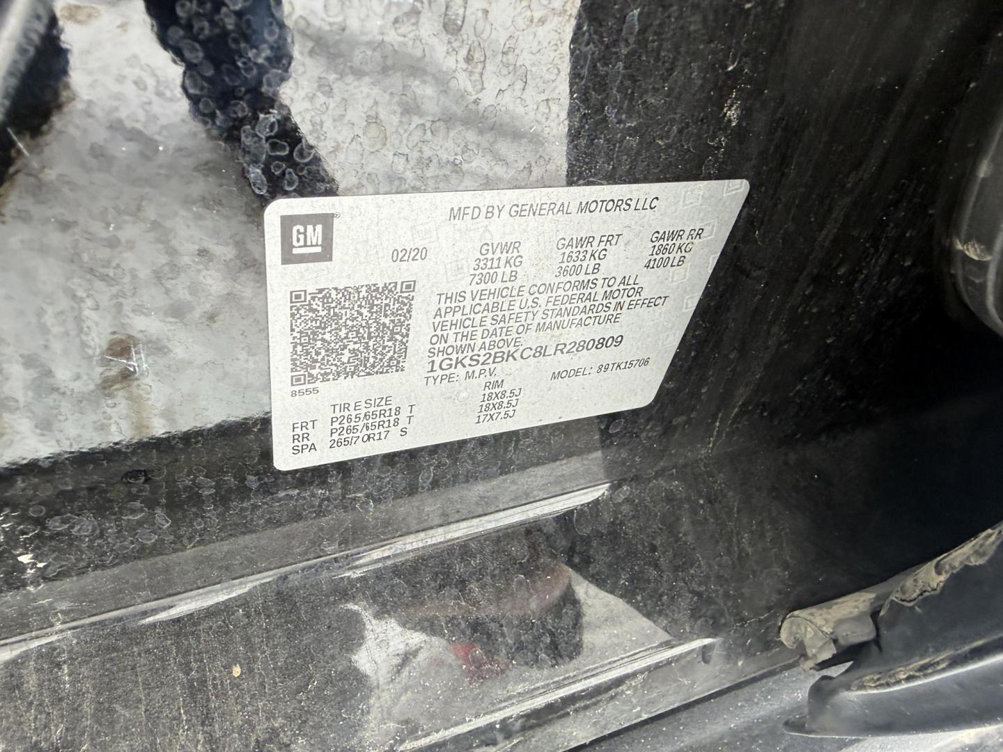 2020 Black /Black GMC Yukon SLT 4WD (1GKS2BKC8LR) with an 5.3L V8 OHV 16V FFV engine, Automatic transmission, located at 547 E. Main St., Orwell, OH, 44076, (440) 437-5893, 41.535435, -80.847855 - Photo#37