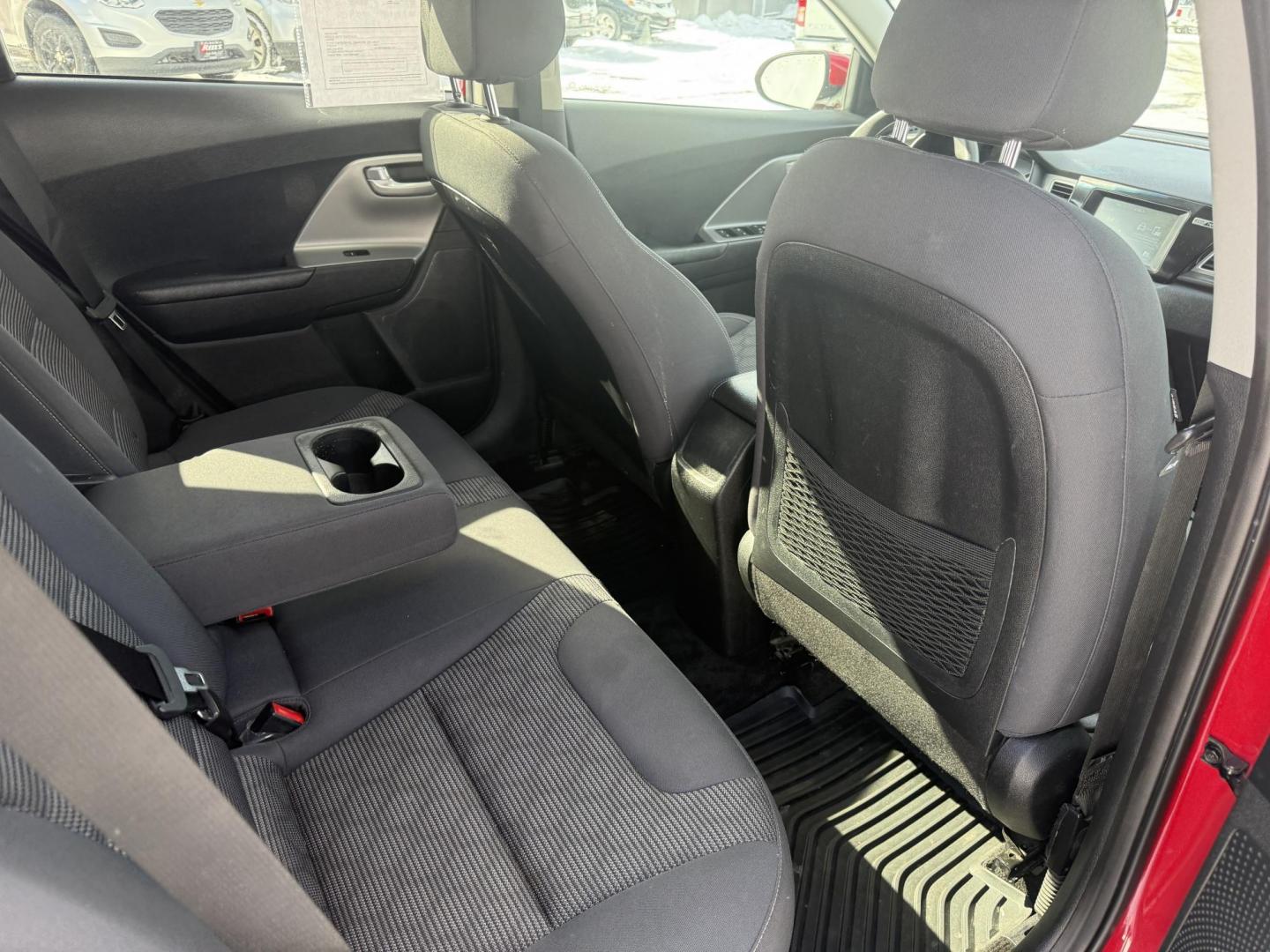 2018 Red /Black Kia Niro LX (KNDCB3LC3J5) with an 1.6L I4 DOHC 16V HYBRID engine, Automatic transmission, located at 11115 Chardon Rd. , Chardon, OH, 44024, (440) 214-9705, 41.580246, -81.241943 - 2018 Kia Niro LX – Hybrid Efficiency, Modern Comfort, and Advanced Technology Save on every drive with this 2018 Kia Niro LX, a hybrid that blends impressive fuel economy with everyday practicality. Powered by a 1.6L I4 engine paired with a 43 HP electric motor and a responsive 6-speed dual-clu - Photo#37