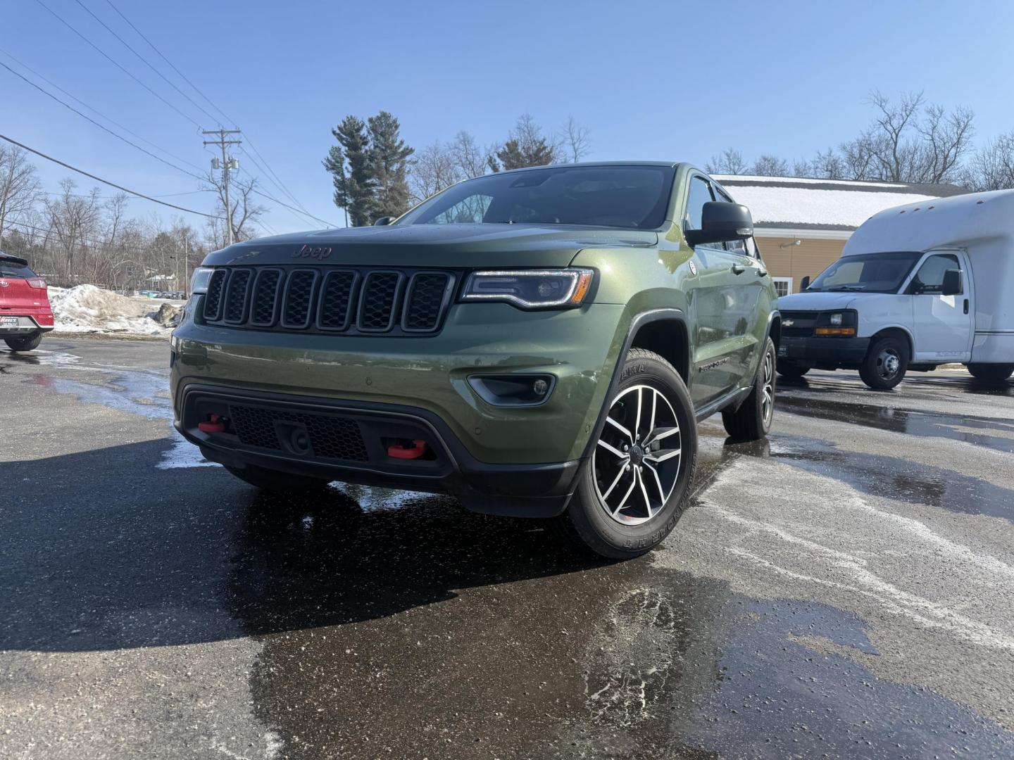 2020 Green /Black Jeep Grand Cherokee Trailhawk 4WD (1C4RJFLT2LC) with an 5.7L V8 OHV 16V engine, Automatic transmission, located at 11115 Chardon Rd. , Chardon, OH, 44024, (440) 214-9705, 41.580246, -81.241943 - This 2020 Jeep Grand Cherokee Trailhawk is a BEAST ready to dominate the road – built tough, loaded with luxury, and absolutely packed with premium features! Under the hood roars a powerful 5.7L HEMI V8 paired with an 8-speed automatic transmission and the legendary Quadra-Drive II 4WD system wit - Photo#0