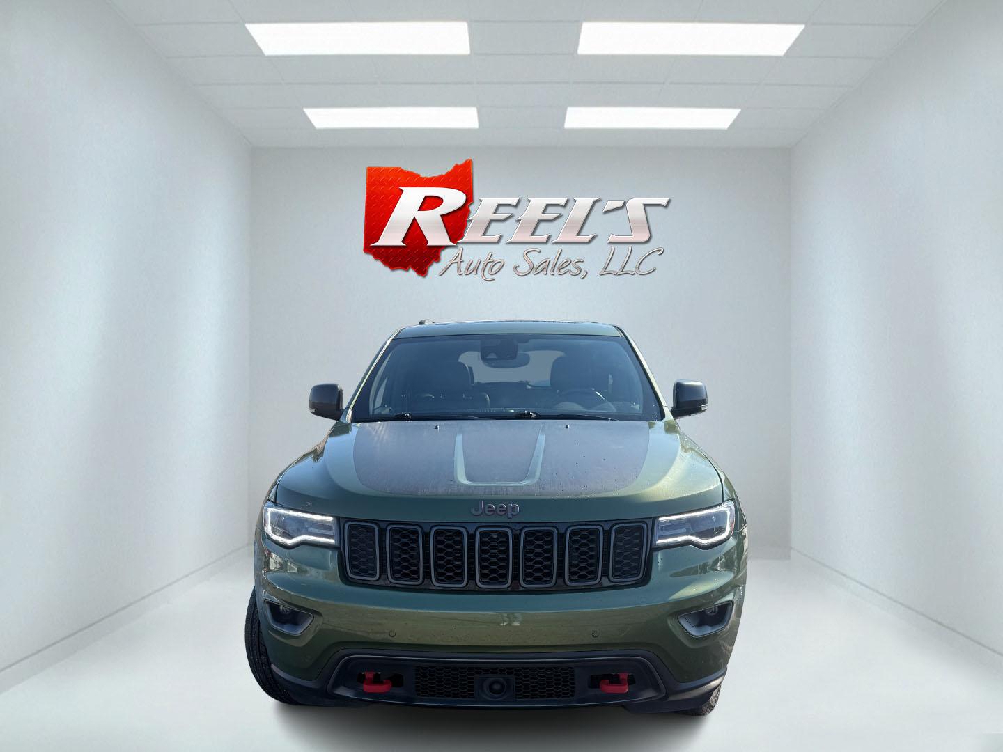 2020 Green /Black Jeep Grand Cherokee Trailhawk 4WD (1C4RJFLT2LC) with an 5.7L V8 OHV 16V engine, Automatic transmission, located at 11115 Chardon Rd. , Chardon, OH, 44024, (440) 214-9705, 41.580246, -81.241943 - This 2020 Jeep Grand Cherokee Trailhawk is a BEAST ready to dominate the road – built tough, loaded with luxury, and absolutely packed with premium features! Under the hood roars a powerful 5.7L HEMI V8 paired with an 8-speed automatic transmission and the legendary Quadra-Drive II 4WD system wit - Photo#1