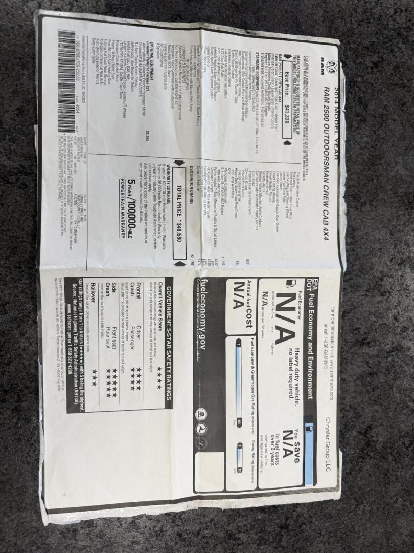 2014 Black /Gray RAM 2500 Outdoorsman Crew Cab SWB 4WD (3C6UR5DJ7EG) with an 6.4L V8 OHV 16V engine, Automatic transmission, located at 547 E. Main St., Orwell, OH, 44076, (440) 437-5893, 41.535435, -80.847855 - 2014 Ram 2500 Outdoorsman Crew Cab 4WD – Heavy-Duty Beast Built for Work, Towing, and Serious Off-Road Grit! This 2014 Ram 2500 Outdoorsman Crew Cab 4WD is a no-nonsense workhorse ready to tackle the toughest jobs! Powered by the legendary 6.4L HEMI V8 engine delivering massive torque through a s - Photo#56