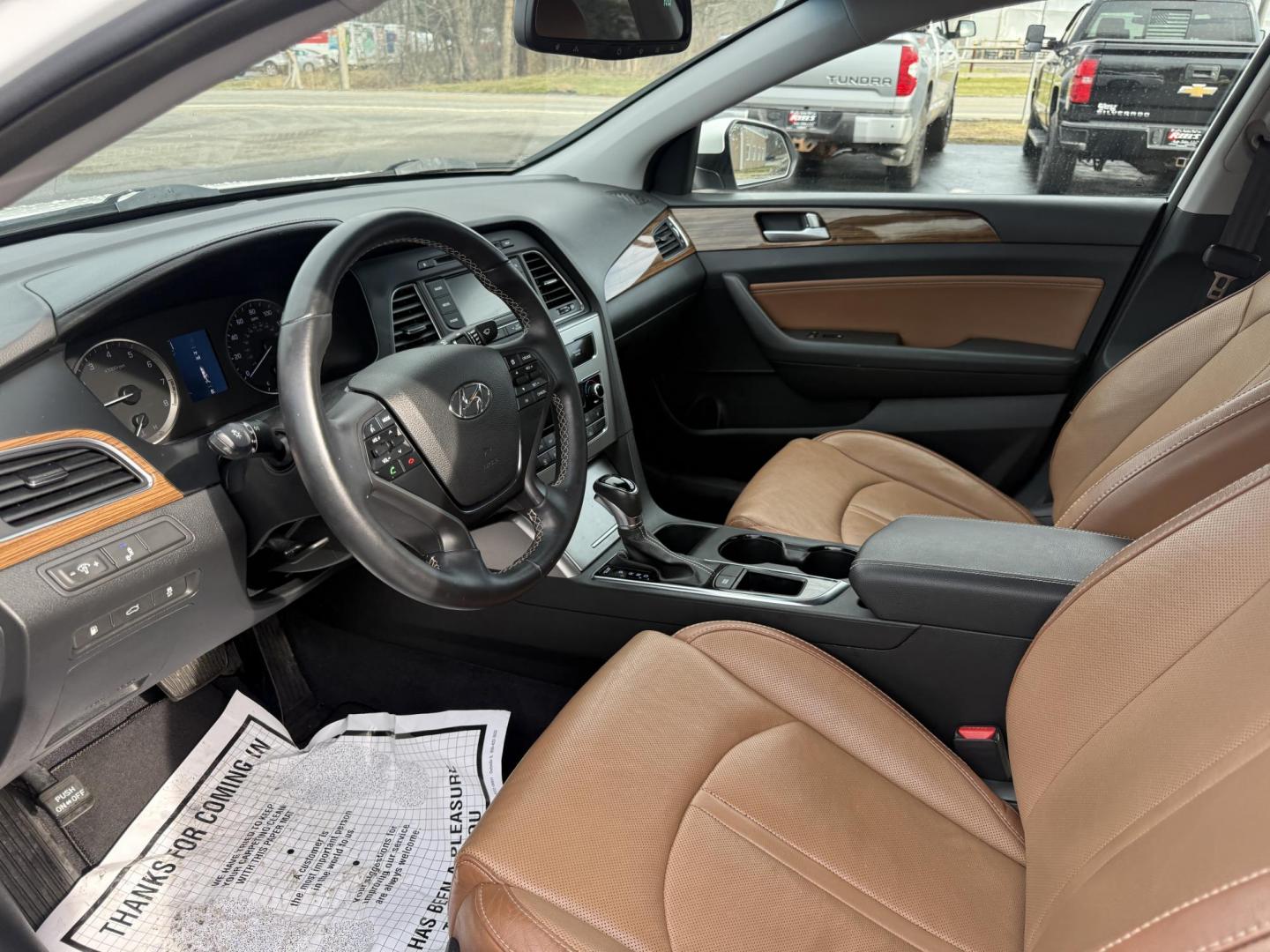 2015 White /Brown Hyundai Sonata Limited (5NPE34AF8FH) with an 2.4L I4 DOHC 16V engine, Automatic transmission, located at 547 E. Main St., Orwell, OH, 44076, (440) 437-5893, 41.535435, -80.847855 - 2015 Hyundai Sonata Limited – Upscale Sedan Loaded with Luxury, Safety, and Impressive Efficiency! This gorgeous 2015 Hyundai Sonata Limited is the perfect blend of premium comfort, advanced features, and everyday reliability! Powered by a smooth 2.4L I4 GDI engine paired with a responsive 6-spee - Photo#16