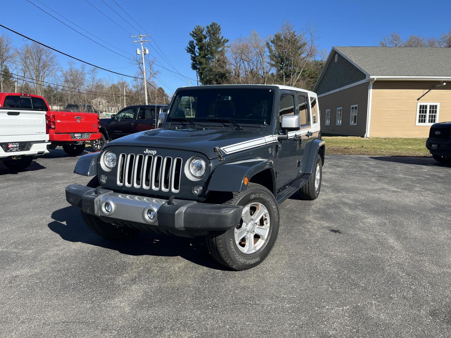2017 Gray /Black Jeep Wrangler Unlimited Sahara 4WD (1C4BJWEG8HL) with an 3.6L V6 DOHC 24V engine, Automatic transmission, located at 11115 Chardon Rd. , Chardon, OH, 44024, (440) 214-9705, 41.580246, -81.241943 - 2017 Jeep Wrangler Unlimited Chief Edition 4WD – Special-Edition Icon with Premium Touches and True Off-Road DNA! This 2017 Jeep Wrangler Unlimited Chief Edition 4WD is a standout collector's gem that blends classic Jeep toughness with exclusive style upgrades! Powered by the reliable 3.6L Pentas - Photo#0