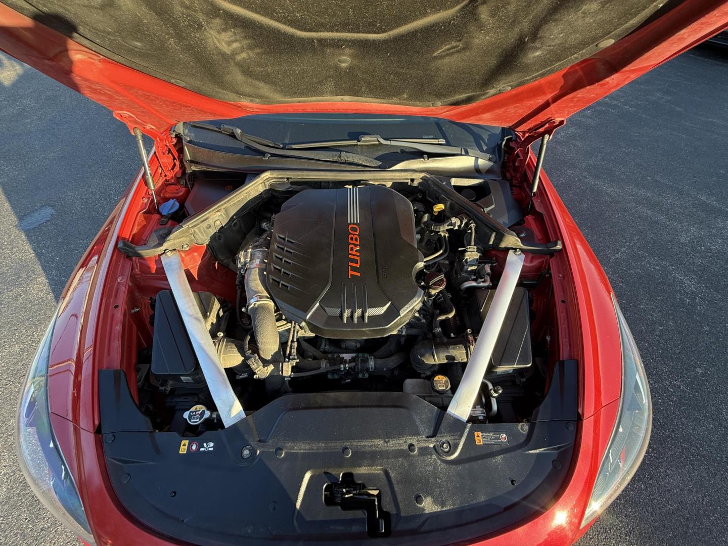 2019 Red /Black Kia Stinger GT1 AWD (KNAE45LC5K6) with an 3.3L V6 DOHC 24V Twin Turbo engine, Automatic transmission, located at 11115 Chardon Rd. , Chardon, OH, 44024, (440) 214-9705, 41.580246, -81.241943 - 2019 Kia Stinger GT1 AWD – Twin-Turbo Muscle Sedan with Luxury, Grip, and Jaw-Dropping Performance! This ferocious 2019 Kia Stinger GT1 AWD is a true sleeper that looks elegant but punches like a supercar! The heart-pounding 3.3L Twin-Turbo V6 engine unleashes massive torque through a lightning-f - Photo#9