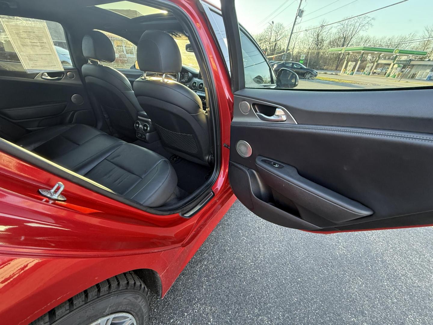 2019 Red /Black Kia Stinger GT1 AWD (KNAE45LC5K6) with an 3.3L V6 DOHC 24V Twin Turbo engine, Automatic transmission, located at 11115 Chardon Rd. , Chardon, OH, 44024, (440) 214-9705, 41.580246, -81.241943 - 2019 Kia Stinger GT1 AWD – Twin-Turbo Muscle Sedan with Luxury, Grip, and Jaw-Dropping Performance! This ferocious 2019 Kia Stinger GT1 AWD is a true sleeper that looks elegant but punches like a supercar! The heart-pounding 3.3L Twin-Turbo V6 engine unleashes massive torque through a lightning-f - Photo#35