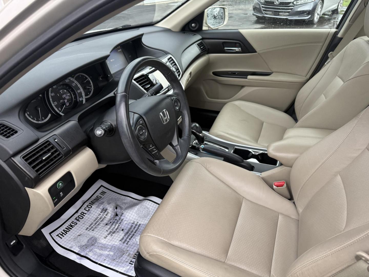 2013 Tan /Tan Honda Accord EX-L Sedan CVT (1HGCR2F81DA) with an 2.4L I4 DOHC 16V engine, Automatic transmission, located at 547 E. Main St., Orwell, OH, 44076, (440) 437-5893, 41.535435, -80.847855 - 2013 Honda Accord EX-L – Loaded Luxury Sedan with Advanced Safety and Outstanding Efficiency! This 2013 Honda Accord EX-L feels— premium, safe, and incredibly efficient! Powered by Honda’s smooth 2.4L I4 Earth Dreams engine, it delivers responsive performance while achieving an impressive 35 - Photo#7