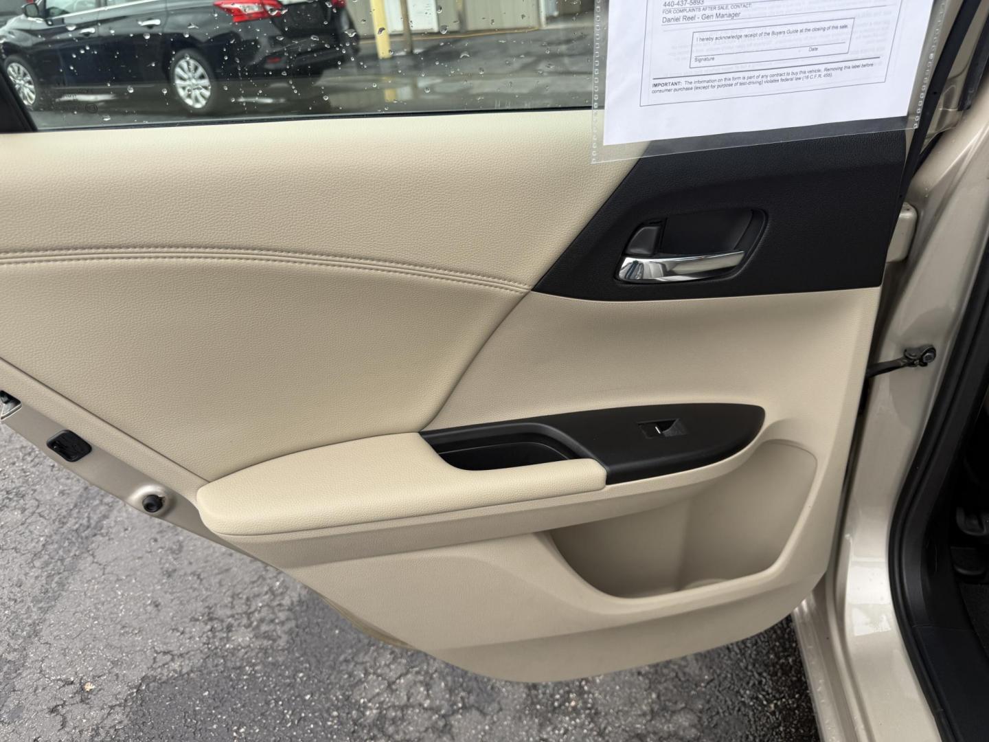 2013 Tan /Tan Honda Accord EX-L Sedan CVT (1HGCR2F81DA) with an 2.4L I4 DOHC 16V engine, Automatic transmission, located at 547 E. Main St., Orwell, OH, 44076, (440) 437-5893, 41.535435, -80.847855 - 2013 Honda Accord EX-L – Loaded Luxury Sedan with Advanced Safety and Outstanding Efficiency! This 2013 Honda Accord EX-L feels— premium, safe, and incredibly efficient! Powered by Honda’s smooth 2.4L I4 Earth Dreams engine, it delivers responsive performance while achieving an impressive 35 - Photo#39