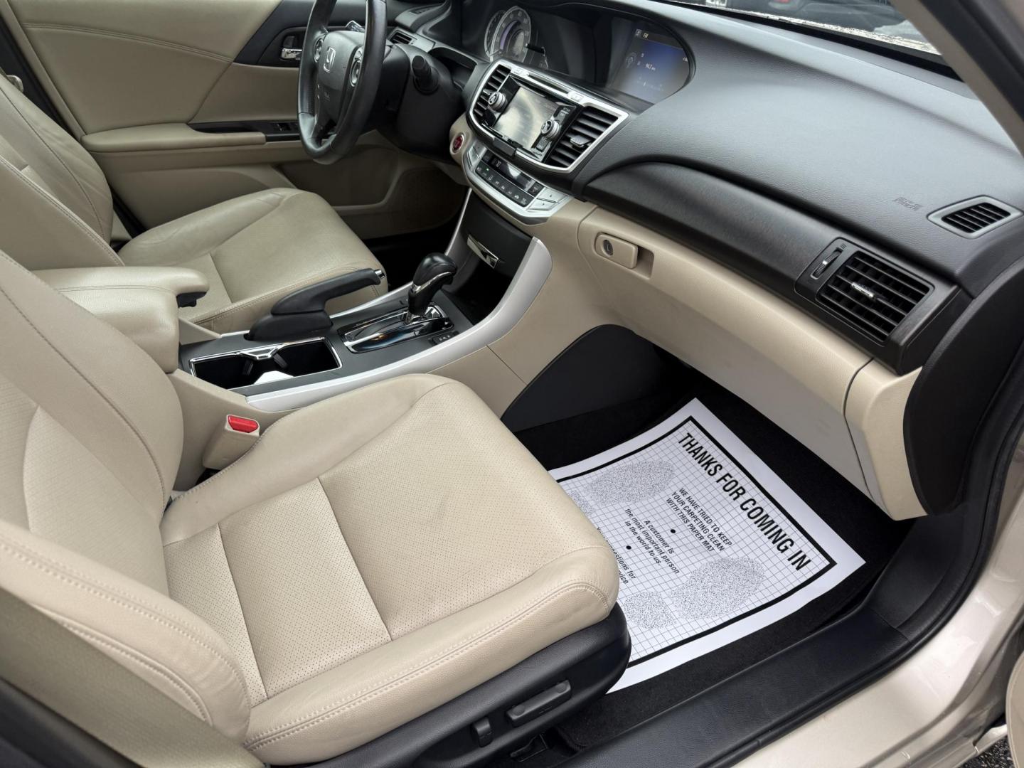 2013 Tan /Tan Honda Accord EX-L Sedan CVT (1HGCR2F81DA) with an 2.4L I4 DOHC 16V engine, Automatic transmission, located at 547 E. Main St., Orwell, OH, 44076, (440) 437-5893, 41.535435, -80.847855 - 2013 Honda Accord EX-L – Loaded Luxury Sedan with Advanced Safety and Outstanding Efficiency! This 2013 Honda Accord EX-L feels— premium, safe, and incredibly efficient! Powered by Honda’s smooth 2.4L I4 Earth Dreams engine, it delivers responsive performance while achieving an impressive 35 - Photo#42