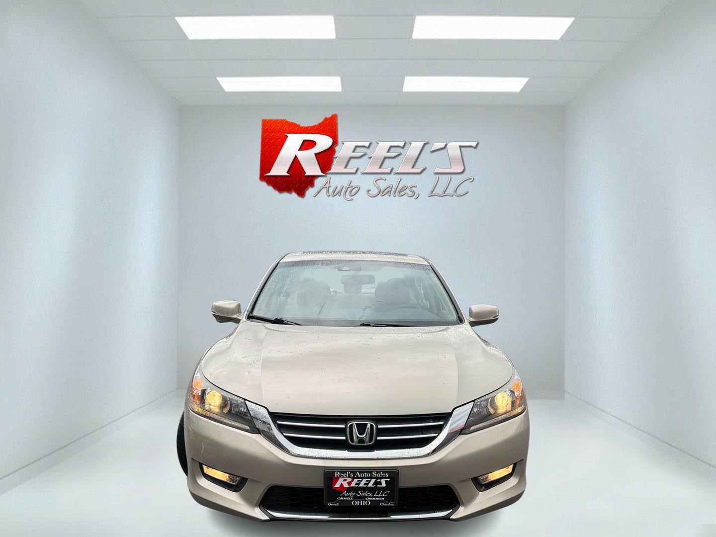 2013 Tan /Tan Honda Accord EX-L Sedan CVT (1HGCR2F81DA) with an 2.4L I4 DOHC 16V engine, Automatic transmission, located at 547 E. Main St., Orwell, OH, 44076, (440) 437-5893, 41.535435, -80.847855 - 2013 Honda Accord EX-L – Loaded Luxury Sedan with Advanced Safety and Outstanding Efficiency! This 2013 Honda Accord EX-L feels— premium, safe, and incredibly efficient! Powered by Honda’s smooth 2.4L I4 Earth Dreams engine, it delivers responsive performance while achieving an impressive 35 - Photo#1