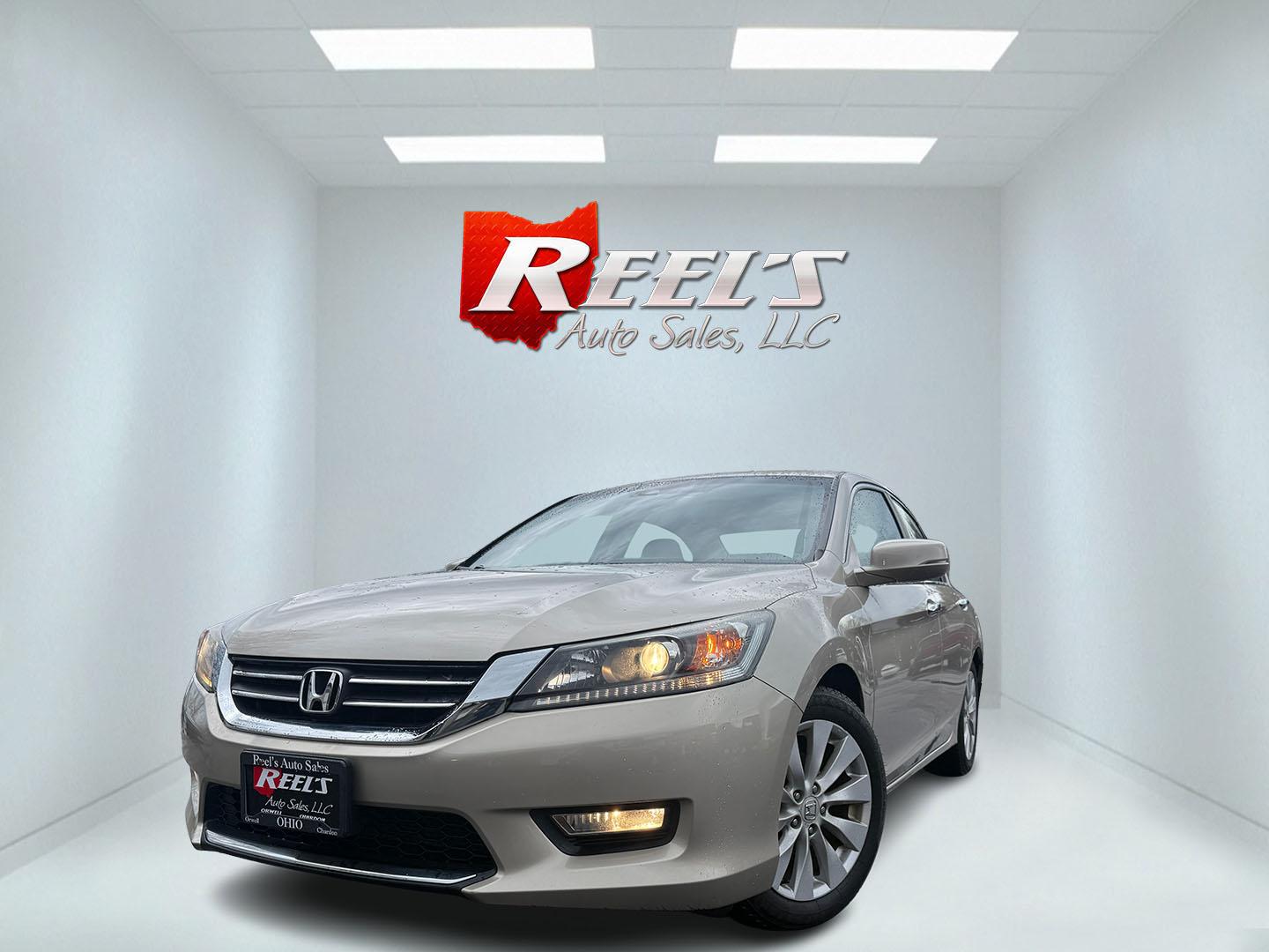 2013 Tan /Tan Honda Accord EX-L Sedan CVT (1HGCR2F81DA) with an 2.4L I4 DOHC 16V engine, Automatic transmission, located at 547 E. Main St., Orwell, OH, 44076, (440) 437-5893, 41.535435, -80.847855 - 2013 Honda Accord EX-L – Loaded Luxury Sedan with Advanced Safety and Outstanding Efficiency! This 2013 Honda Accord EX-L feels— premium, safe, and incredibly efficient! Powered by Honda’s smooth 2.4L I4 Earth Dreams engine, it delivers responsive performance while achieving an impressive 35 - Photo#0