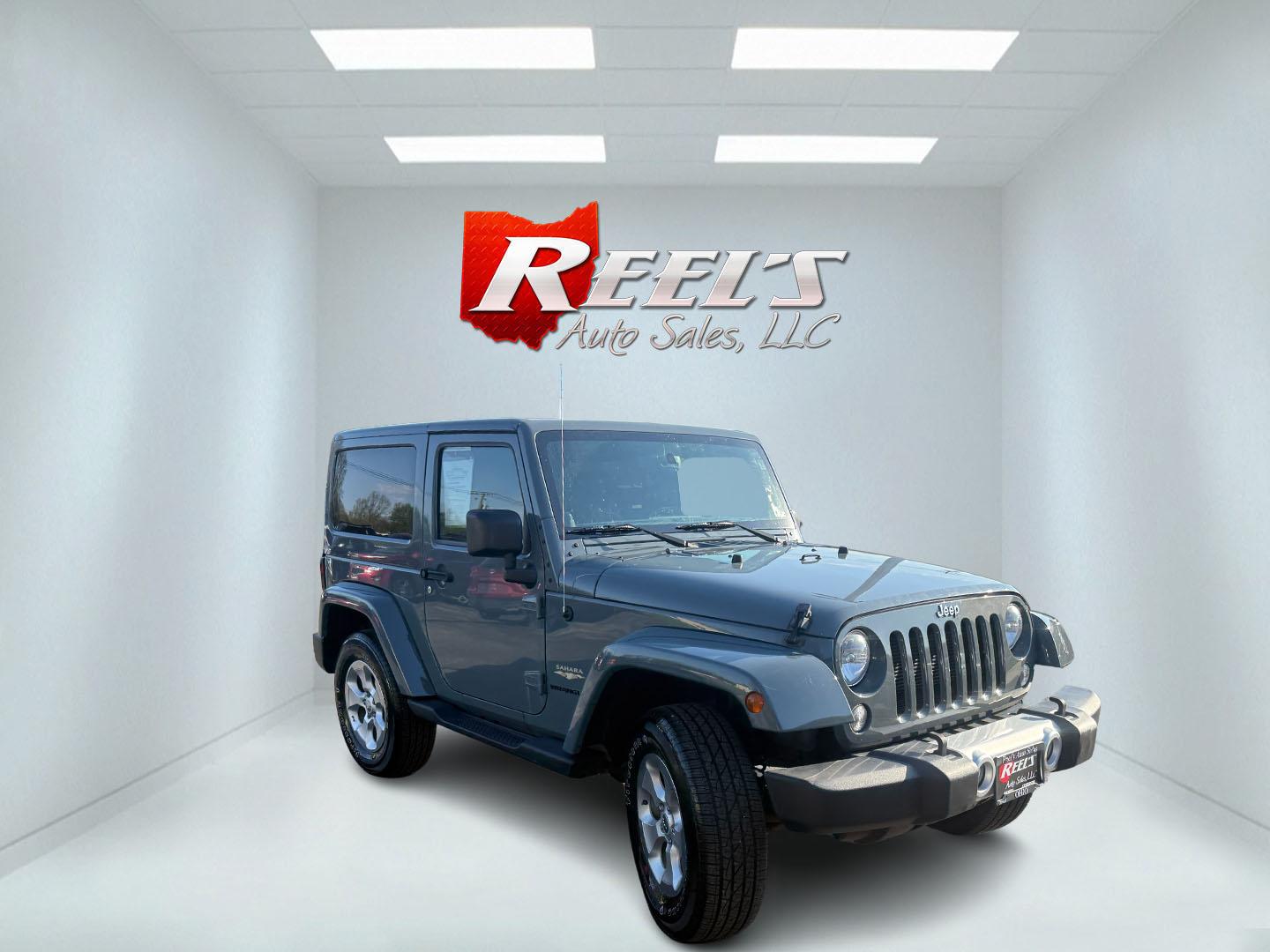 2014 Gray /Black Jeep Wrangler Sahara 4WD (1C4AJWBG6EL) with an 3.6L V6 DOHC 24V FFV engine, located at 547 E. Main St., Orwell, OH, 44076, (440) 437-5893, 41.535435, -80.847855 - Photo#2