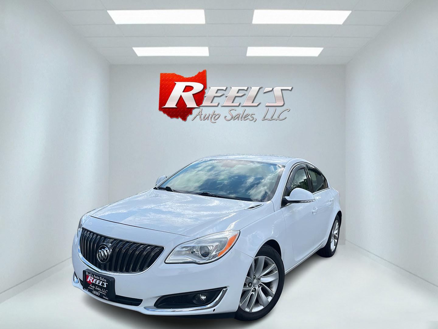 2016 White /Black Buick Regal Turbo FWD (2G4GK5EX1G9) with an 2.0L I4 DOHC 16V TURBO engine, Automatic transmission, located at 547 E. Main St., Orwell, OH, 44076, (440) 437-5893, 41.535435, -80.847855 - 2016 Buick Regal Turbo – Sporty Luxury Sedan with Turbo Power and Premium Comfort! This 2016 Buick Regal Turbo is a refined and fun-to-drive midsize sedan that offers a great blend of performance, luxury, and efficiency. Powered by a responsive 2.0L Turbocharged EcoTec I4 engine paired with a smo - Photo#0
