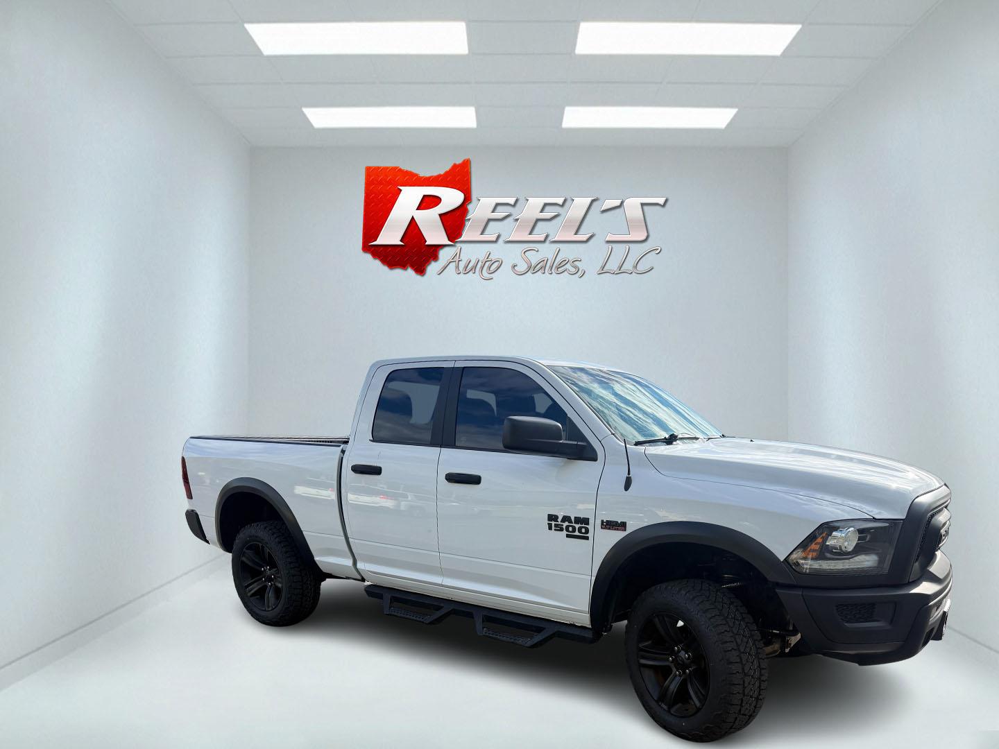 2021 White /Black RAM 1500 Classic Warlock Quad Cab 4WD (1C6RR7GT7MS) with an 5.7L V8 OHV 16V engine, Automatic transmission, located at 547 E. Main St., Orwell, OH, 44076, (440) 437-5893, 41.535435, -80.847855 - 2021 Ram 1500 Classic Warlock Quad Cab 4WD – Factory Lifted HEMI Truck with Fresh Service and Aggressive Styling! This 2021 Ram 1500 Classic Warlock Quad Cab 4WD is a tough, standout truck with factory lift and recent service work. Powered by the legendary 5.7L HEMI V8 engine paired with an 8-spe - Photo#3