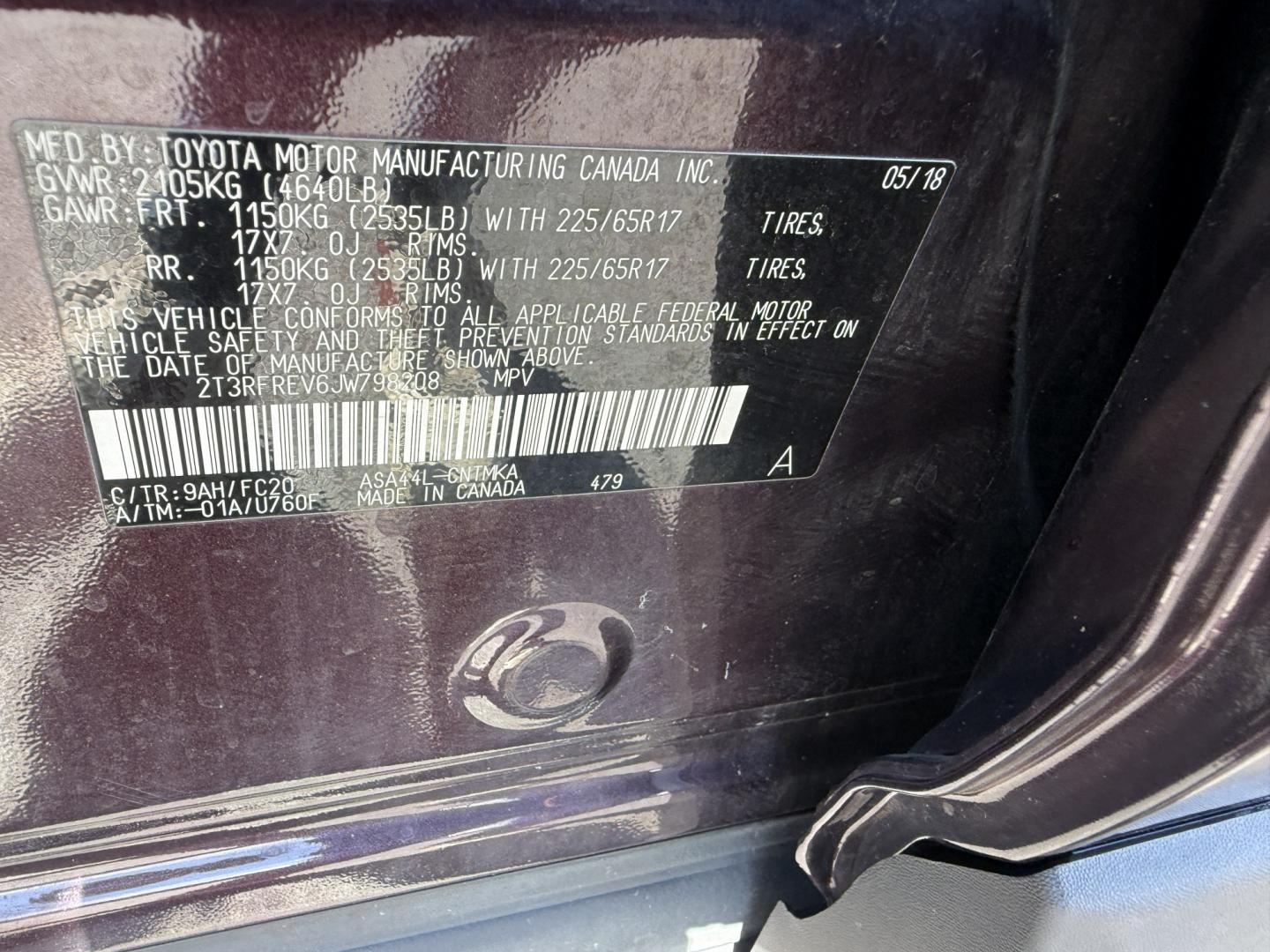 2018 Purple /Black Toyota RAV4 XLE AWD (2T3RFREV6JW) with an 2.5L I4 DOHC 16V engine, Automatic transmission, located at 547 E. Main St., Orwell, OH, 44076, (440) 437-5893, 41.535435, -80.847855 - 2018 Toyota RAV4 XLE AWD – Reliable, Efficient, and Loaded with Safety and Convenience! This clean 2018 Toyota RAV4 XLE AWD is a smart, well-rounded compact SUV that offers excellent reliability, strong value, and everyday practicality. Powered by a smooth 2.5L I4 engine paired with a responsive - Photo#33