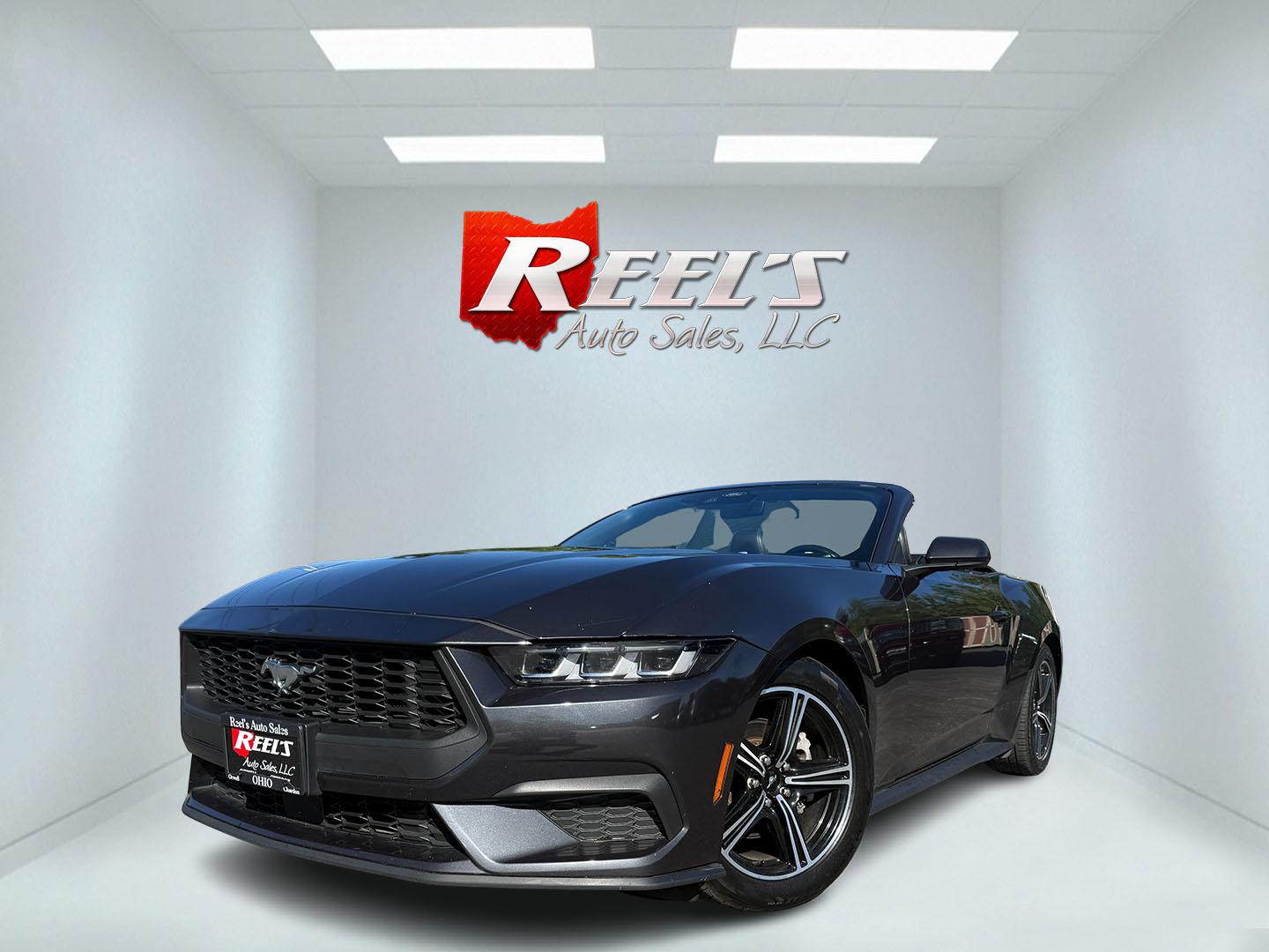 2024 Gray /Black Ford Mustang EcoBoost Premium Convertible (1FAGP8UH6R5) with an 2.3L I4 DOHC 16V Turbo 310 HP engine, Automatic transmission, located at 11115 Chardon Rd. , Chardon, OH, 44024, (440) 214-9705, 41.580246, -81.241943 - 2024 Ford Mustang Convertible Premium – Turbocharged Power, Open-Air Thrills, and Premium Luxury! This 2024 Ford Mustang Convertible Premium delivers the perfect mix of exhilarating performance and refined comfort in a stunning drop-top package. Powered by a responsive 2.3L I4 Turbocharged EcoBoo - Photo#0