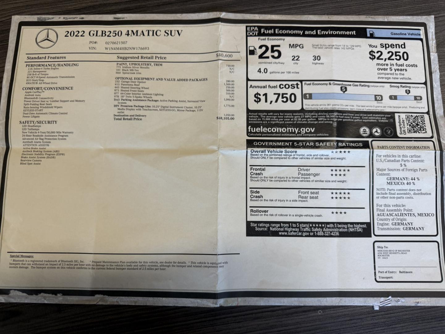 2022 Silver /Black Mercedes-Benz GLB-Class GLB 250 4MATIC (W1N4M4HB2NW) with an 2.0L I4 DOHC 16V Turbo engine, Automatic transmission, located at 11115 Chardon Rd. , Chardon, OH, 44024, (440) 214-9705, 41.580246, -81.241943- Photo#44