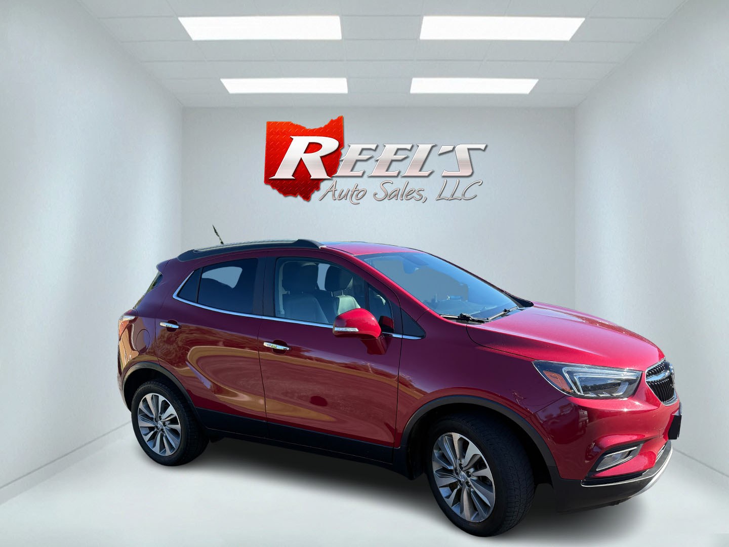 2017 Red /Black Buick Encore Essence FWD (KL4CJCSBXHB) with an 1.4L I4 DOHC 16V TURBO engine, Automatic transmission, located at 11115 Chardon Rd. , Chardon, OH, 44024, (440) 214-9705, 41.580246, -81.241943 - 2017 Buick Encore Essence FWD – Premium Compact Luxury with Leather, Heated Steering Wheel, and Excellent Efficiency! This sharp 2017 Buick Encore Essence FWD is a well-equipped upscale crossover that delivers a quiet, comfortable ride with modern features and strong fuel economy. Powered by a pe- Photo#3