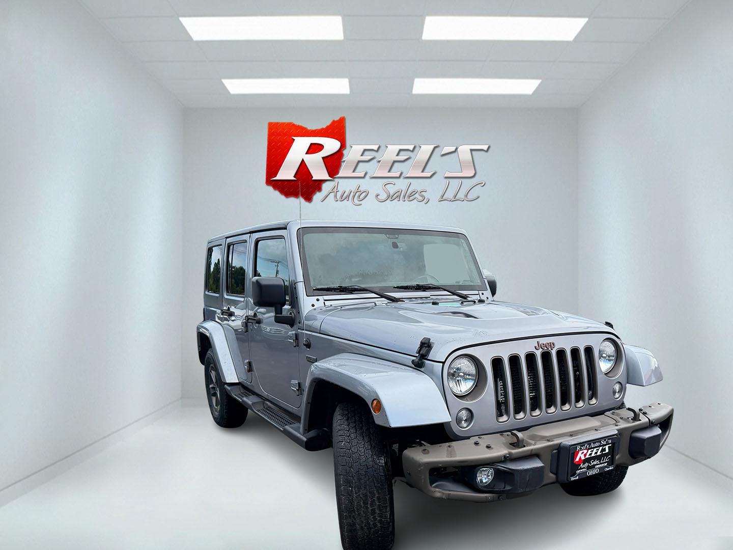 2016 Silver /Brown Jeep Wrangler Unlimited Sahara 4WD (1C4HJWEG5GL) with an 3.6L V6 DOHC 24V engine, Automatic transmission, located at 547 E. Main St., Orwell, OH, 44076, (440) 437-5893, 41.535435, -80.847855 - 2016 Jeep Wrangler Unlimited Sahara 75th Anniversary Edition 4WD – Special Edition with Premium Leather and Trail-Ready Capability! This 2016 Jeep Wrangler Unlimited Sahara 75th Anniversary Edition 4WD is a standout model that celebrates Jeep heritage with exclusive styling and premium upgrades.- Photo#2