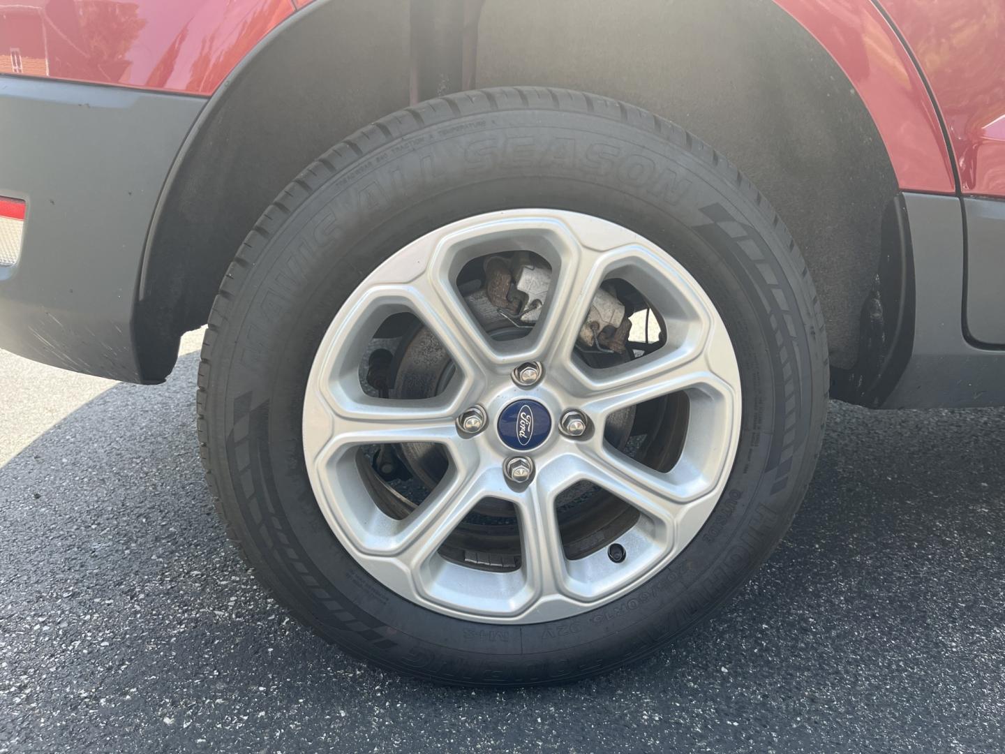 2020 Red /Black Ford EcoSport SE AWD (MAJ6S3GLXLC) with an 2.0L I4 DOHC 16V engine, Automatic transmission, located at 11115 Chardon Rd. , Chardon, OH, 44024, (440) 214-9705, 41.580246, -81.241943 - 2020 Ford EcoSport SE 4WD – Compact, Efficient, and Ready for Daily Adventures! This sharp 2020 Ford EcoSport SE 4WD is a fun, practical, and fuel-efficient small SUV that’s perfect for city driving and weekend getaways. Powered by a responsive 2.0L I4 Duratec engine paired with a smooth 6-spee- Photo#7
