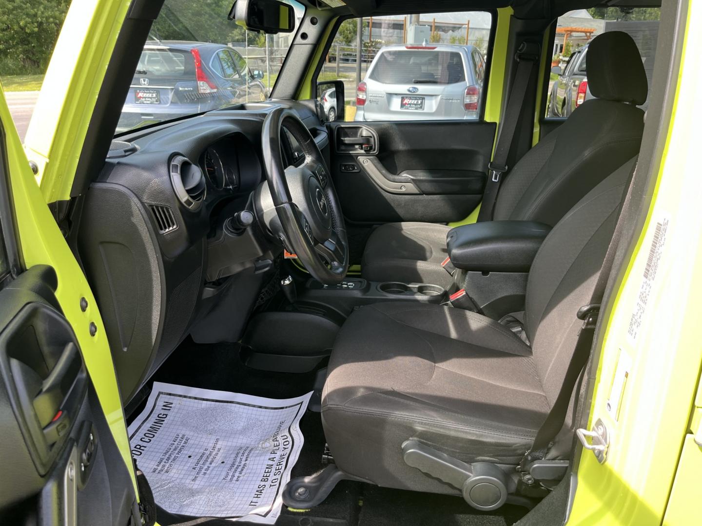 2016 Green /Black Jeep Wrangler Unlimited Sport S 4WD (1C4HJWDG9GL) with an 3.6L V6 DOHC 24V engine, Automatic transmission, located at 11115 Chardon Rd. , Chardon, OH, 44024, (440) 214-9705, 41.580246, -81.241943 - 2016 Jeep Wrangler Unlimited Sport S 4WD – New Mexico Jeep with Hyper Green Color and Fresh Kenda A/T Tires! This 2016 Jeep Wrangler Unlimited Sport S is a clean, capable 4-door ready for trails, daily driving, or weekend adventures. Powered by the reliable 3.6L Pentastar V6 engine paired with a- Photo#17
