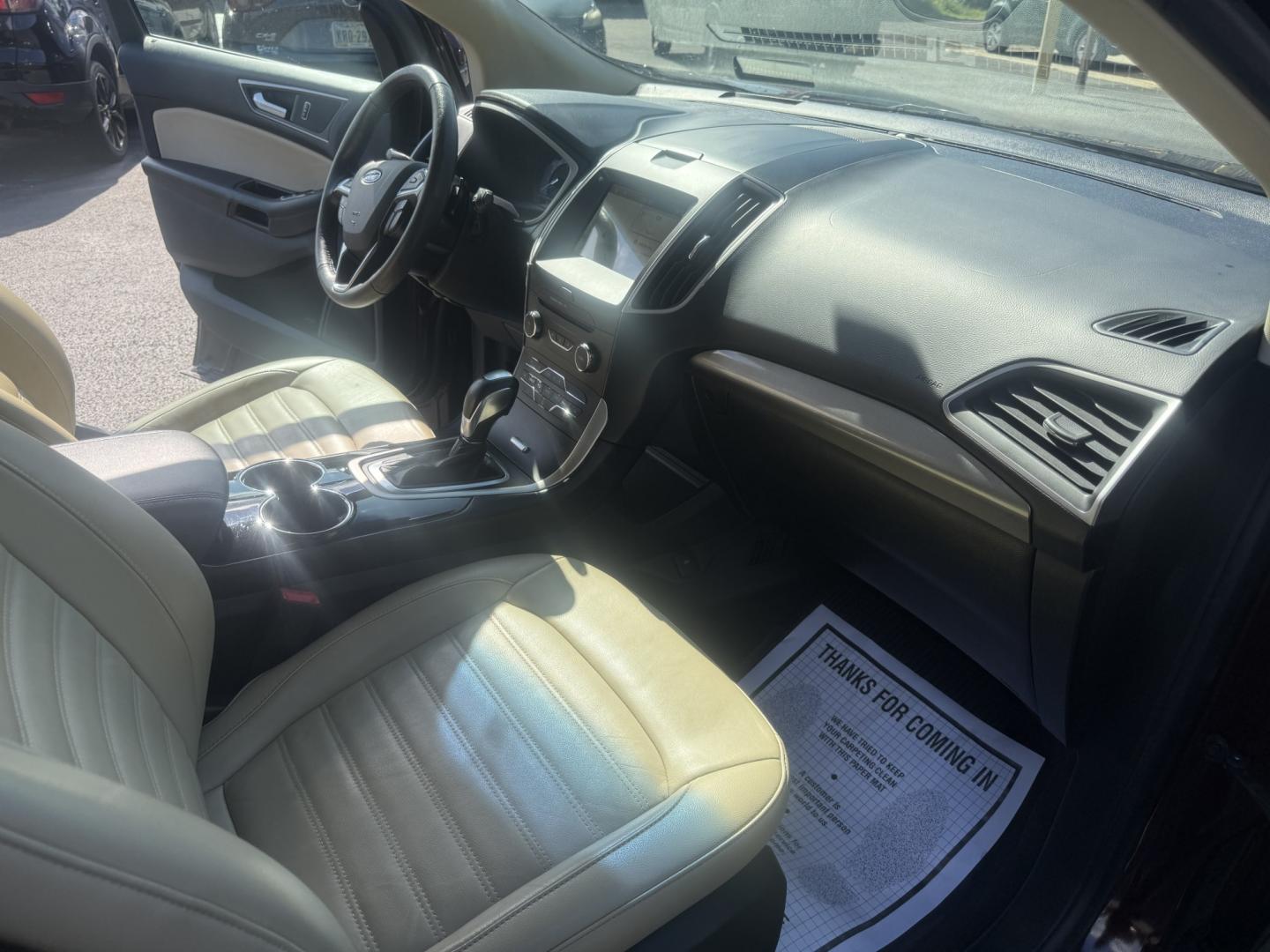 2018 Red /Tan Ford Edge SEL AWD (2FMPK4J98JB) with an 2.0L I4 DOHC 16V Turbo engine, Automatic transmission, located at 547 E. Main St., Orwell, OH, 44076, (440) 437-5893, 41.535435, -80.847855 - 2018 Ford Edge SEL AWD – Premium Midsize SUV with Turbo Efficiency and Modern Features! This 2018 Ford Edge SEL AWD is a stylish and versatile midsize SUV that offers a smooth ride, upscale comfort, and capable all-weather performance. Powered by a responsive 2.0L I4 engine paired with a smooth 6- Photo#44