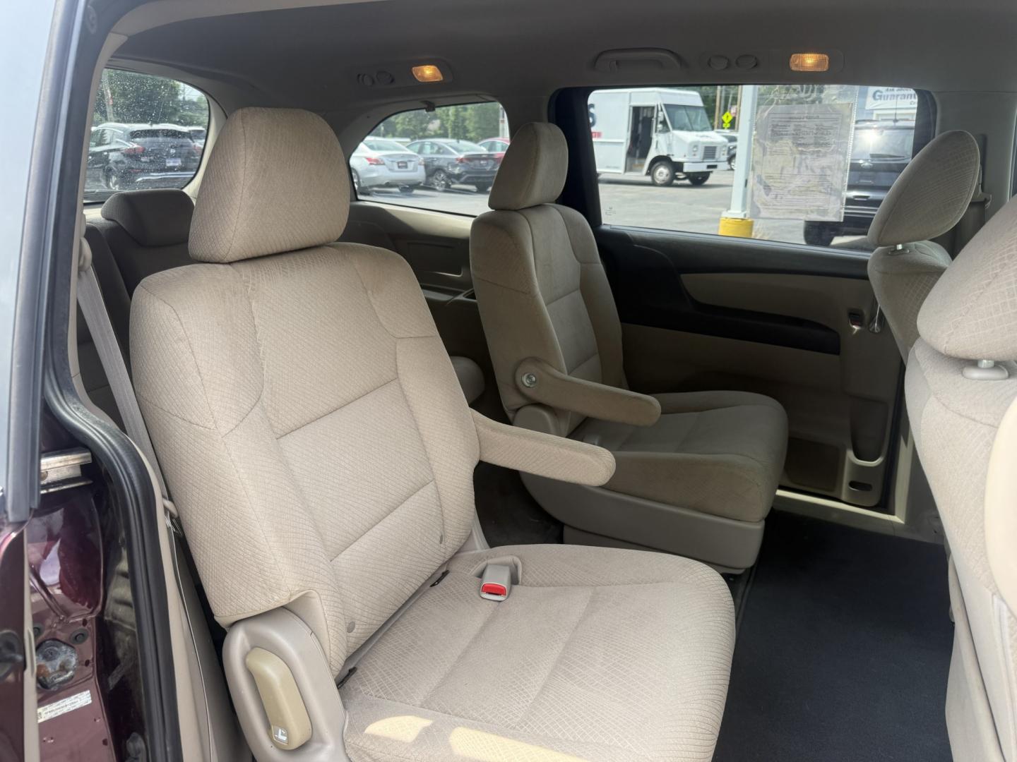 2014 Red /Tan Honda Odyssey LX (5FNRL5H28EB) with an 3.5L V6 SOHC 24V engine, Automatic transmission, located at 547 E. Main St., Orwell, OH, 44076, (440) 437-5893, 41.535435, -80.847855 - 2014 Honda Odyssey LX – Spacious Family Minivan with Fresh Tires and Reliable V6 Power! This 2014 Honda Odyssey LX is a practical and family-friendly minivan that offers generous space and dependable performance. Powered by a smooth 3.5L V6 engine paired with a responsive 6-speed automatic transm- Photo#32