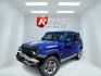 2018 Blue /Black Jeep Wrangler JL Unlimited Sahara (1C4HJXEGXJW) with an 3.6L V6 DOHC 24V engine, Automatic transmission, located at 547 E. Main St., Orwell, OH, 44076, (440) 437-5893, 41.535435, -80.847855 - 2018 Jeep Wrangler Unlimited Sahara 4WD – Iconic Off-Roader with Fresh All-Terrain Tires and Modern Features! This 2018 Jeep Wrangler Unlimited Sahara is a clean and capable 4-door that’s ready for trails or daily driving. Powered by the reliable 3.6L Pentastar V6 engine paired with a smooth 8-- Photo#0