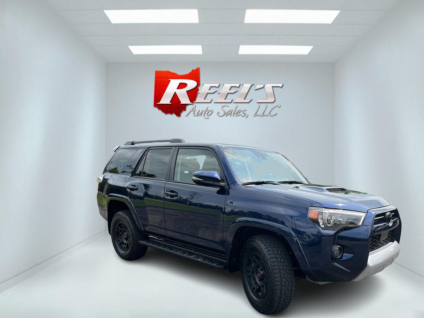 2021 Blue /Black Toyota 4Runner TRD Off-road Premium 4WD (JTERU5JR0M5) with an 4.0L V6 DOHC 24V engine, Automatic transmission, located at 11115 Chardon Rd. , Chardon, OH, 44024, (440) 214-9705, 41.580246, -81.241943- Photo#3