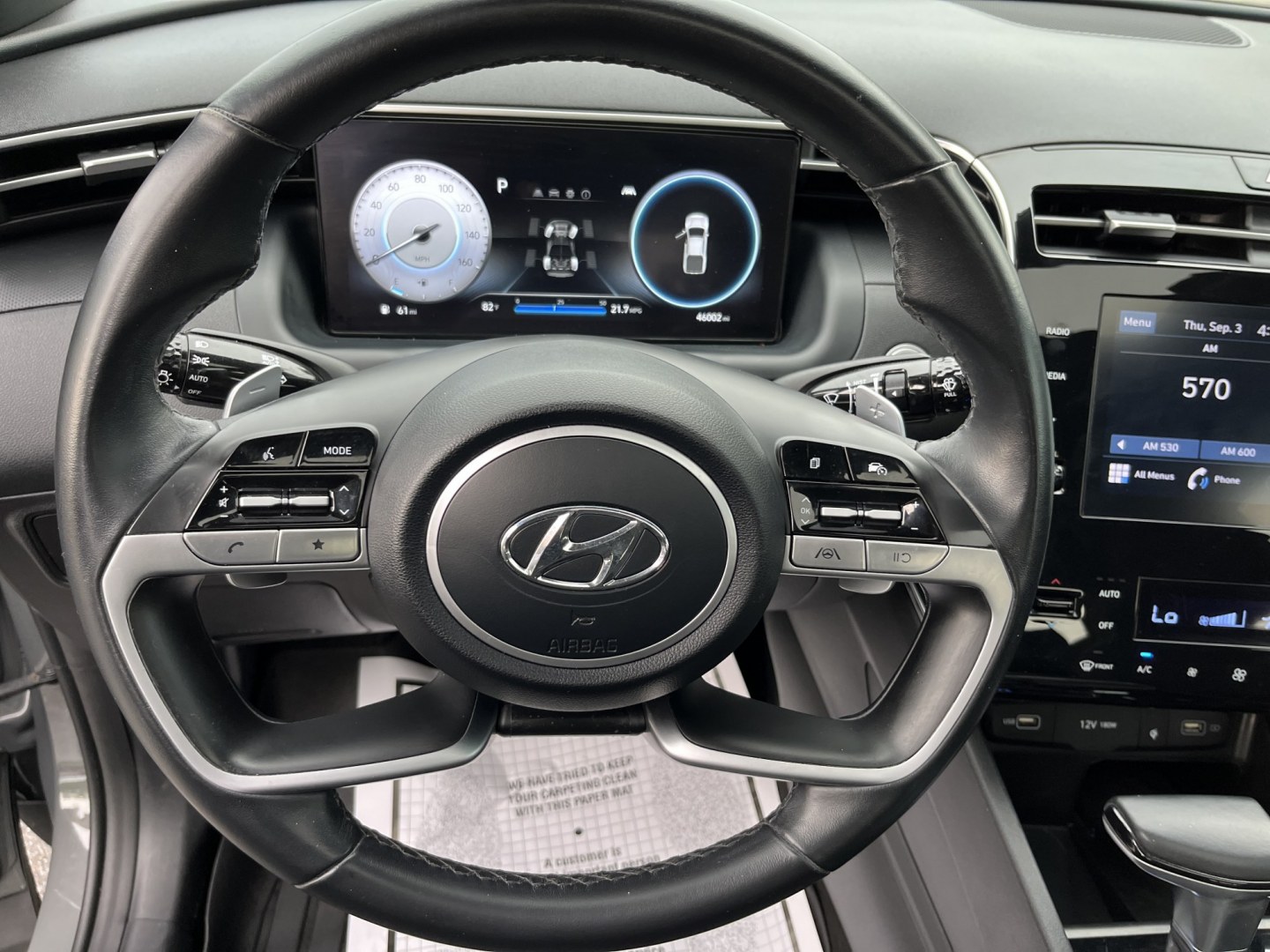 2022 Gray /Black Hyundai Santa Cruz SEL Premium AWD (5NTJDDAF7NH) with an 2.5L I4 DOHC 16V Turbo engine, Automatc transmission, located at 11115 Chardon Rd. , Chardon, OH, 44024, (440) 214-9705, 41.580246, -81.241943 - 2022 Hyundai Santa Cruz SEL Premium AWD – Compact Truck Convenience with Modern Features If you want the usefulness of a truck bed without the size of a full-size pickup, this 2022 Hyundai Santa Cruz SEL Premium AWD is a practical choice. The 2.5L Turbocharged engine and 8-speed automatic deliver- Photo#19