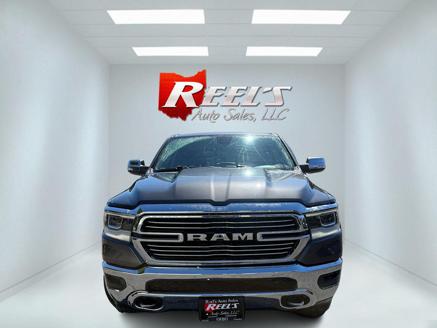 2019 Gray /Black RAM 1500 Laramie Crew Cab SWB 4WD (1C6SRFJT8KN) with an 5.7L V8 OHV 16V engine, Automatic transmission, located at 547 E. Main St., Orwell, OH, 44076, (440) 437-5893, 41.535435, -80.847855 - 2019 Ram 1500 Laramie Crew Cab 4WD – HEMI Power with Laramie Comfort and Presence The Laramie trim is where the Ram 1500 starts to feel more upscale, and this 2019 Crew Cab 4WD shows why. Finished in Granite Crystal Metallic with 20" polished aluminum wheels and full LED exterior lighting, it has- Photo#1