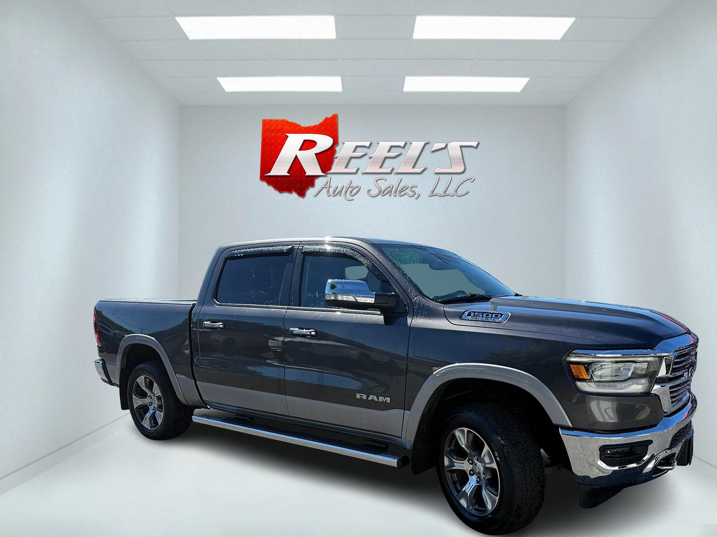 2019 Gray /Black RAM 1500 Laramie Crew Cab SWB 4WD (1C6SRFJT8KN) with an 5.7L V8 OHV 16V engine, Automatic transmission, located at 547 E. Main St., Orwell, OH, 44076, (440) 437-5893, 41.535435, -80.847855 - 2019 Ram 1500 Laramie Crew Cab 4WD – HEMI Power with Laramie Comfort and Presence The Laramie trim is where the Ram 1500 starts to feel more upscale, and this 2019 Crew Cab 4WD shows why. Finished in Granite Crystal Metallic with 20" polished aluminum wheels and full LED exterior lighting, it has- Photo#3