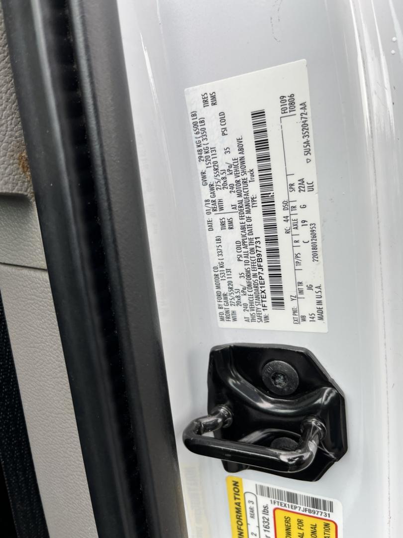 2018 White /Black Ford F-150 STX SuperCab 6.5-ft. 4WD (1FTEX1EP7JF) with an 2.7L V6 DOHC 24V TWIN TURBO engine, Automatc transmission, located at 11115 Chardon Rd. , Chardon, OH, 44024, (440) 214-9705, 41.580246, -81.241943- Photo#18