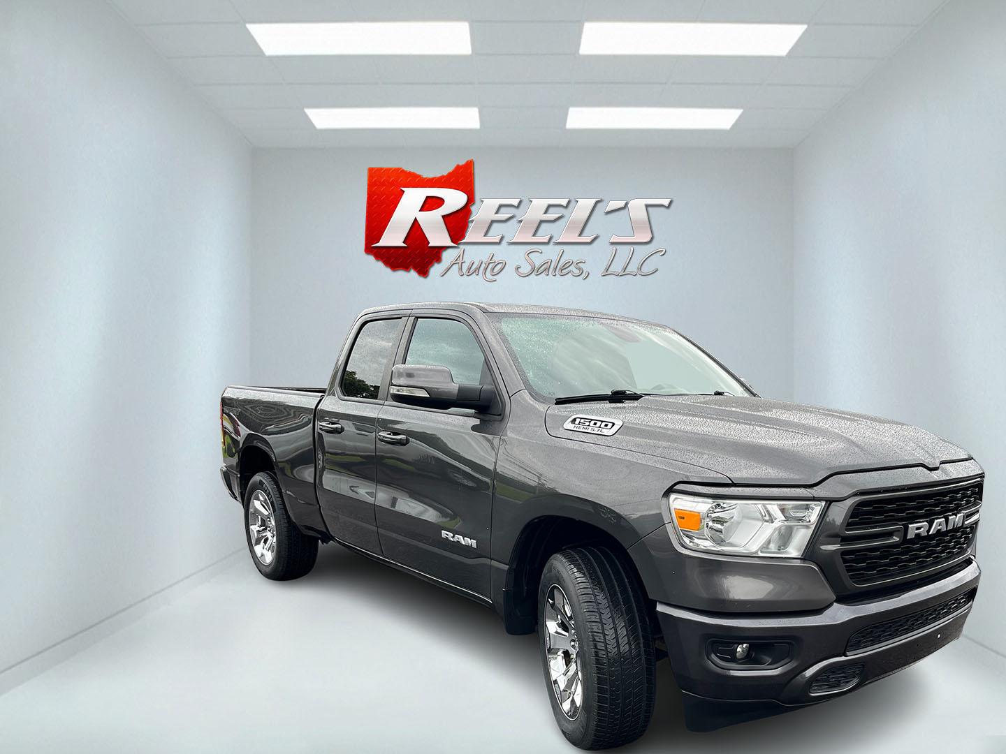 2022 Gray /Black RAM 1500 Big Horn Quad Cab 4WD (1C6SRFBT3NN) with an 5.7L V8 OHV 16V engine, Automatc transmission, located at 547 E. Main St., Orwell, OH, 44076, (440) 437-5893, 41.535435, -80.847855 - 2022 Ram 1500 Big Horn Quad Cab 4WD – HEMI Strength with Sport Style and Serious Towing Capability This 2022 Ram 1500 Big Horn Quad Cab 4WD is a strong, well-equipped pickup for drivers who want V8 power and a sharper look. The Sport Appearance Package, 20" chrome wheels, and Granite Crystal Meta- Photo#2