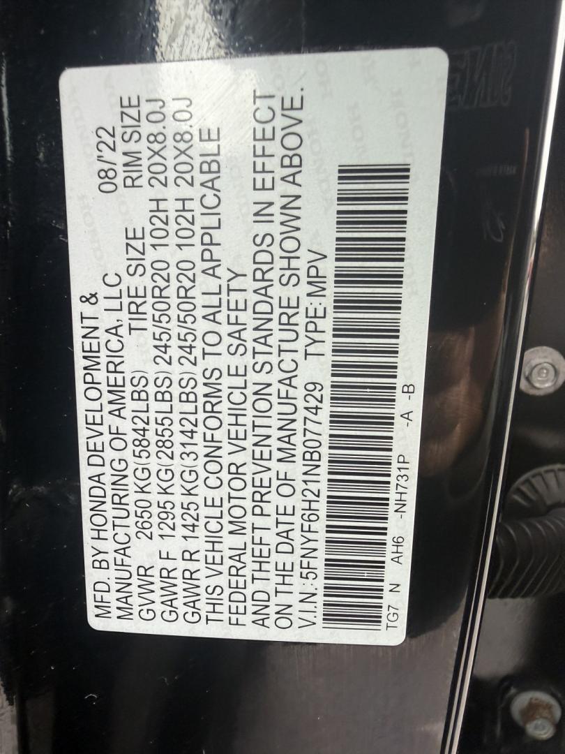 2022 Black /Black Honda Pilot SE 4WD (5FNYF6H21NB) with an 3.5L V6 SOHC 24V engine, Automatic transmission, located at 547 E. Main St., Orwell, OH, 44076, (440) 437-5893, 41.535435, -80.847855 - 2022 Honda Pilot SE AWD – Family-Ready Three-Row Honda with Comfort and Confidence If you need room for the family and the peace of mind of Honda reliability, this 2022 Honda Pilot SE AWD is a strong choice. Finished in Crystal Black Pearl and riding on 20" black alloy wheels, with LED daytime ru- Photo#38