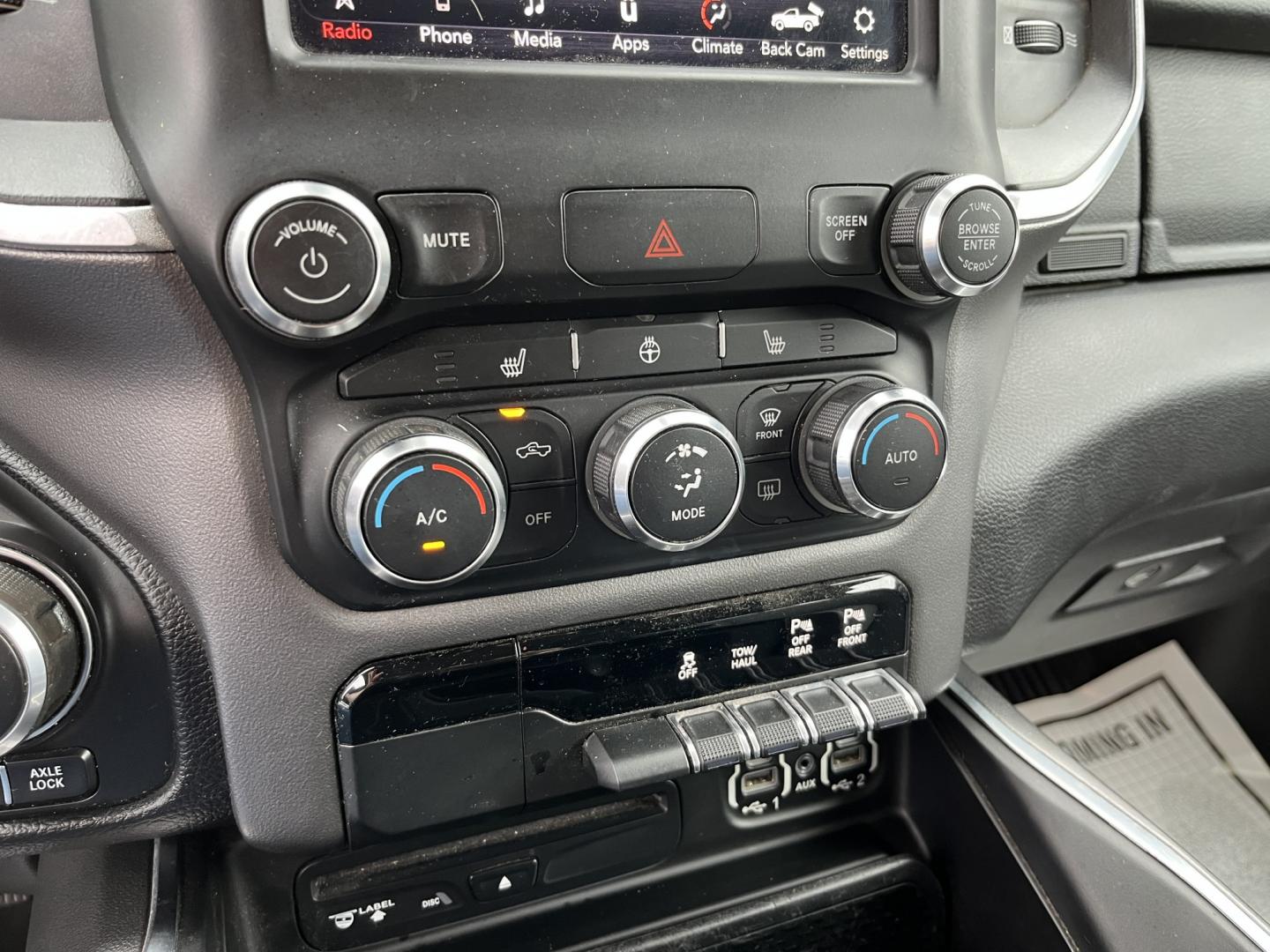 2019 Black /Black RAM 1500 Big Horn Crew Cab SWB 4WD (1C6SRFFT1KN) with an 5.7L V8 OHV 16V engine, Automatic transmission, located at 11115 Chardon Rd. , Chardon, OH, 44024, (440) 214-9705, 41.580246, -81.241943 - 2019 Ram 1500 Big Horn Crew Cab 4WD – Blacked-Out HEMI Style with eTorque Efficiency This 2019 Ram 1500 Big Horn Crew Cab 4WD has a sharper, more upscale look than a plain Big Horn. Finished in Diamond Black Crystal Pearl with 20" black aluminum wheels, full LED exterior lighting, and the Night E- Photo#26