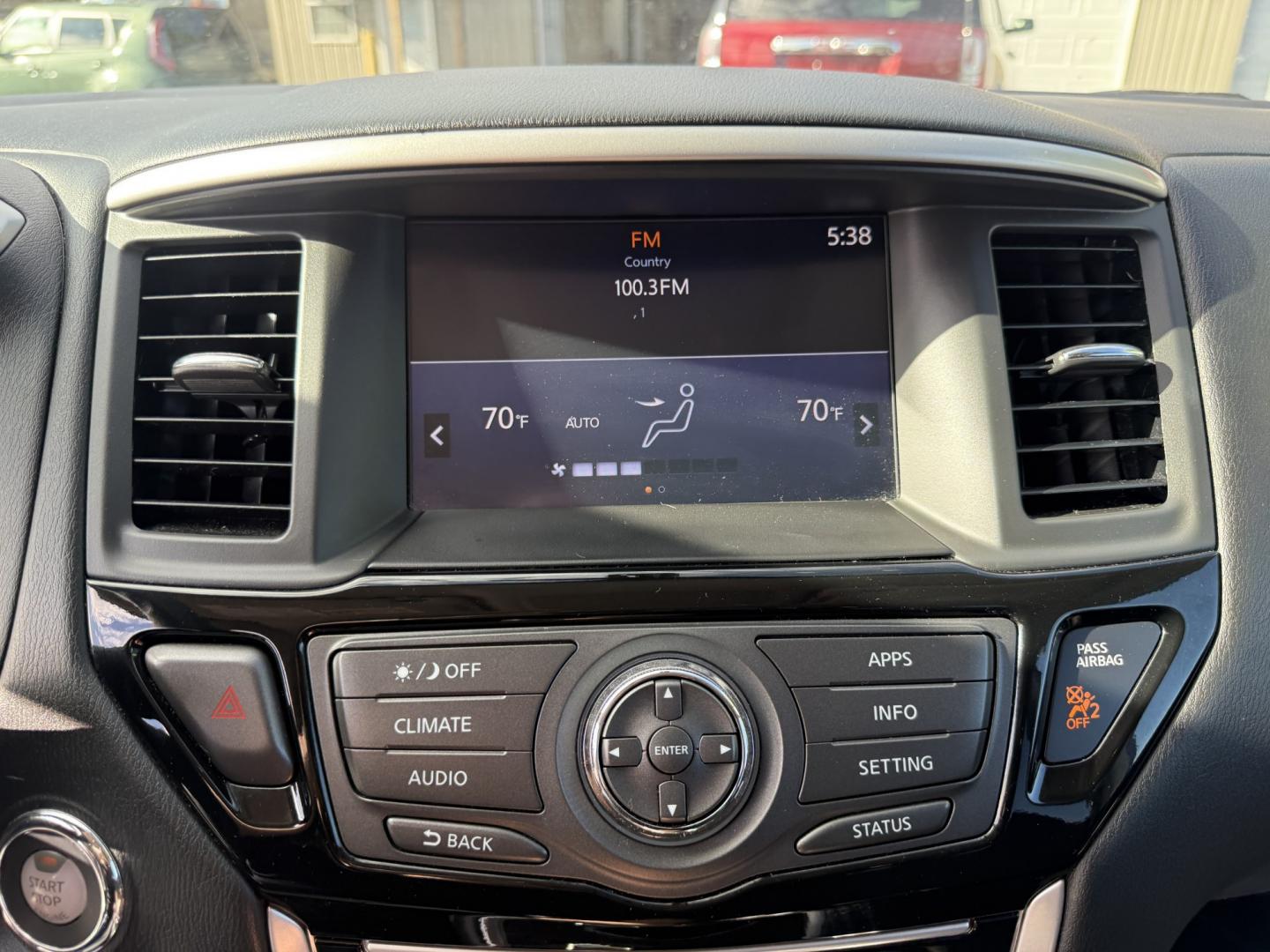 2018 Red /Black Nissan Pathfinder S 4WD (5N1DR2MM8JC) with an 3.5L V6 DOHC 24V engine, Automatic transmission, located at 547 E. Main St., Orwell, OH, 44076, (440) 437-5893, 41.535435, -80.847855 - 2018 Nissan Pathfinder S 4WD – Room for Seven with Fresh Brakes and One-Owner History If you need a three-row SUV that can take the whole family, this 2018 Nissan Pathfinder S 4WD is a practical choice. With room for seven, it is built for school runs, weekend trips, and everyday family life. The- Photo#11