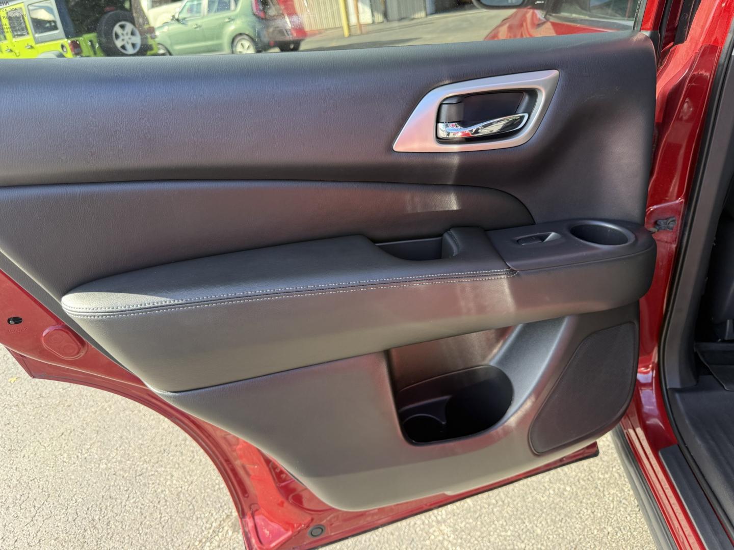 2018 Red /Black Nissan Pathfinder S 4WD (5N1DR2MM8JC) with an 3.5L V6 DOHC 24V engine, Automatic transmission, located at 547 E. Main St., Orwell, OH, 44076, (440) 437-5893, 41.535435, -80.847855 - 2018 Nissan Pathfinder S 4WD – Room for Seven with Fresh Brakes and One-Owner History If you need a three-row SUV that can take the whole family, this 2018 Nissan Pathfinder S 4WD is a practical choice. With room for seven, it is built for school runs, weekend trips, and everyday family life. The- Photo#35