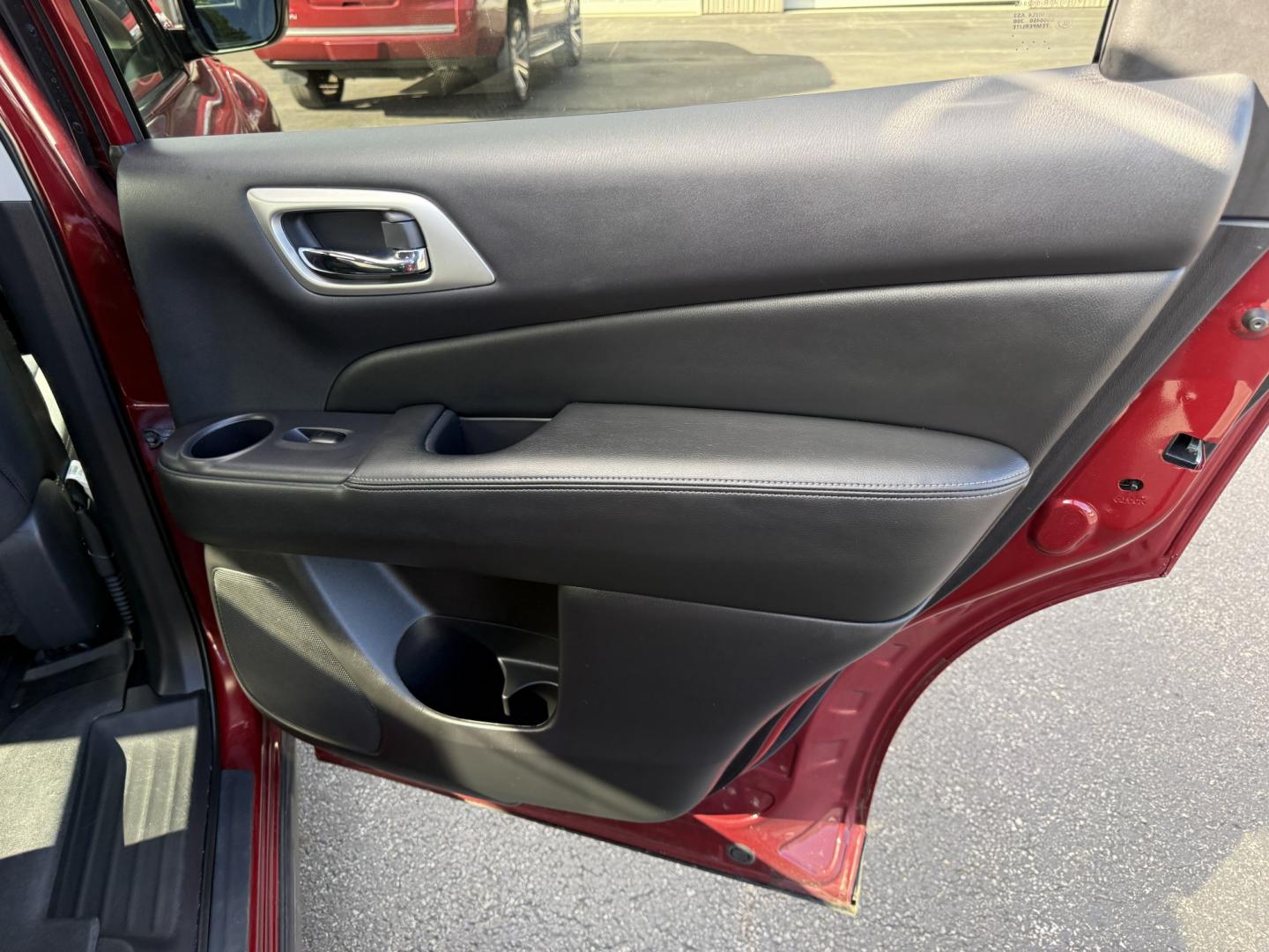 2018 Red /Black Nissan Pathfinder S 4WD (5N1DR2MM8JC) with an 3.5L V6 DOHC 24V engine, Automatic transmission, located at 547 E. Main St., Orwell, OH, 44076, (440) 437-5893, 41.535435, -80.847855 - 2018 Nissan Pathfinder S 4WD – Room for Seven with Fresh Brakes and One-Owner History If you need a three-row SUV that can take the whole family, this 2018 Nissan Pathfinder S 4WD is a practical choice. With room for seven, it is built for school runs, weekend trips, and everyday family life. The- Photo#37