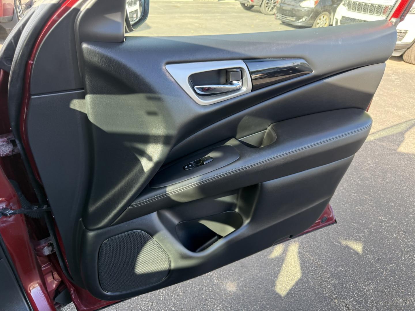 2018 Red /Black Nissan Pathfinder S 4WD (5N1DR2MM8JC) with an 3.5L V6 DOHC 24V engine, Automatic transmission, located at 547 E. Main St., Orwell, OH, 44076, (440) 437-5893, 41.535435, -80.847855 - 2018 Nissan Pathfinder S 4WD – Room for Seven with Fresh Brakes and One-Owner History If you need a three-row SUV that can take the whole family, this 2018 Nissan Pathfinder S 4WD is a practical choice. With room for seven, it is built for school runs, weekend trips, and everyday family life. The- Photo#41
