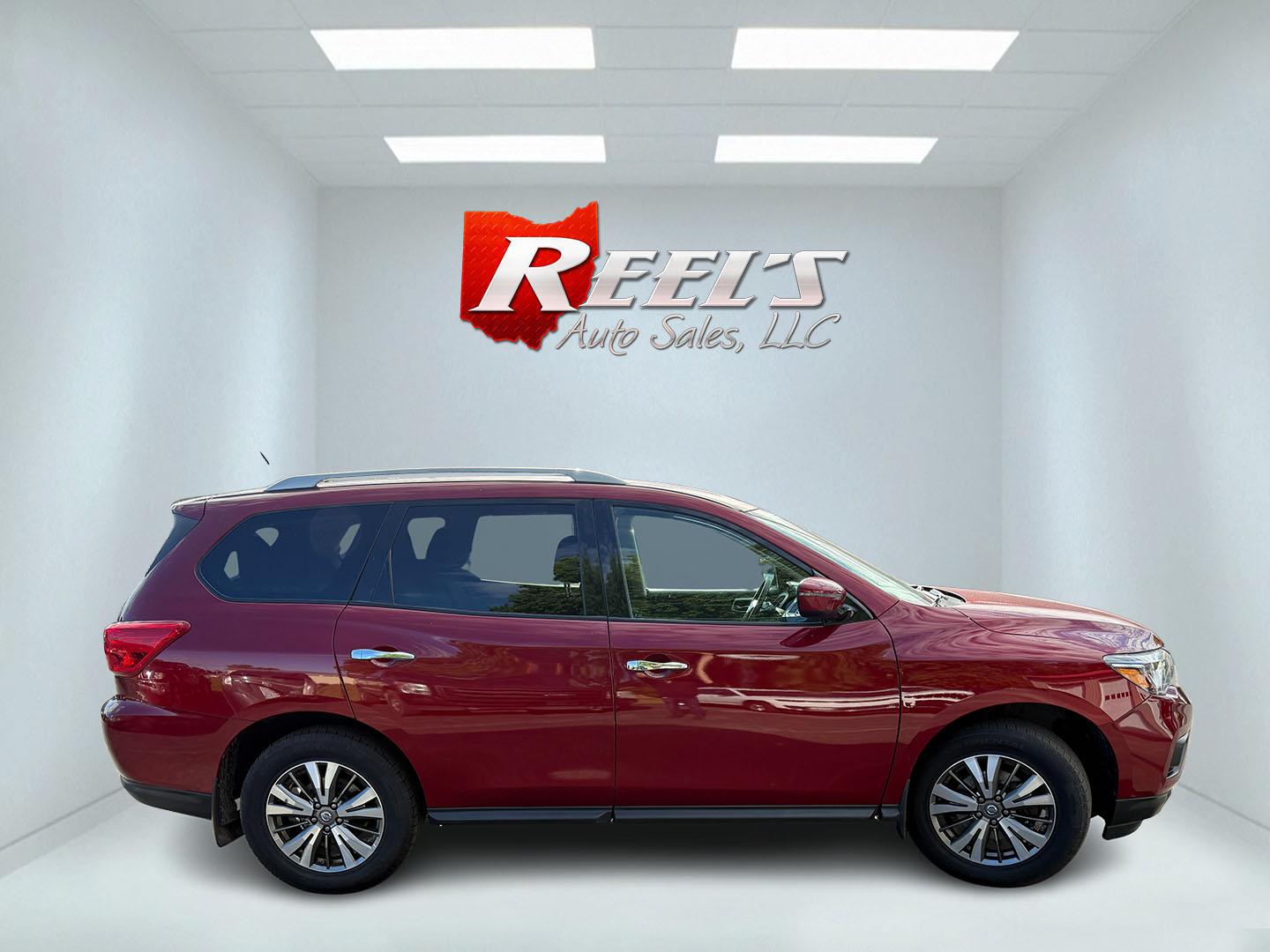 2018 Red /Black Nissan Pathfinder S 4WD (5N1DR2MM8JC) with an 3.5L V6 DOHC 24V engine, Automatic transmission, located at 547 E. Main St., Orwell, OH, 44076, (440) 437-5893, 41.535435, -80.847855 - 2018 Nissan Pathfinder S 4WD – Room for Seven with Fresh Brakes and One-Owner History If you need a three-row SUV that can take the whole family, this 2018 Nissan Pathfinder S 4WD is a practical choice. With room for seven, it is built for school runs, weekend trips, and everyday family life. The- Photo#22
