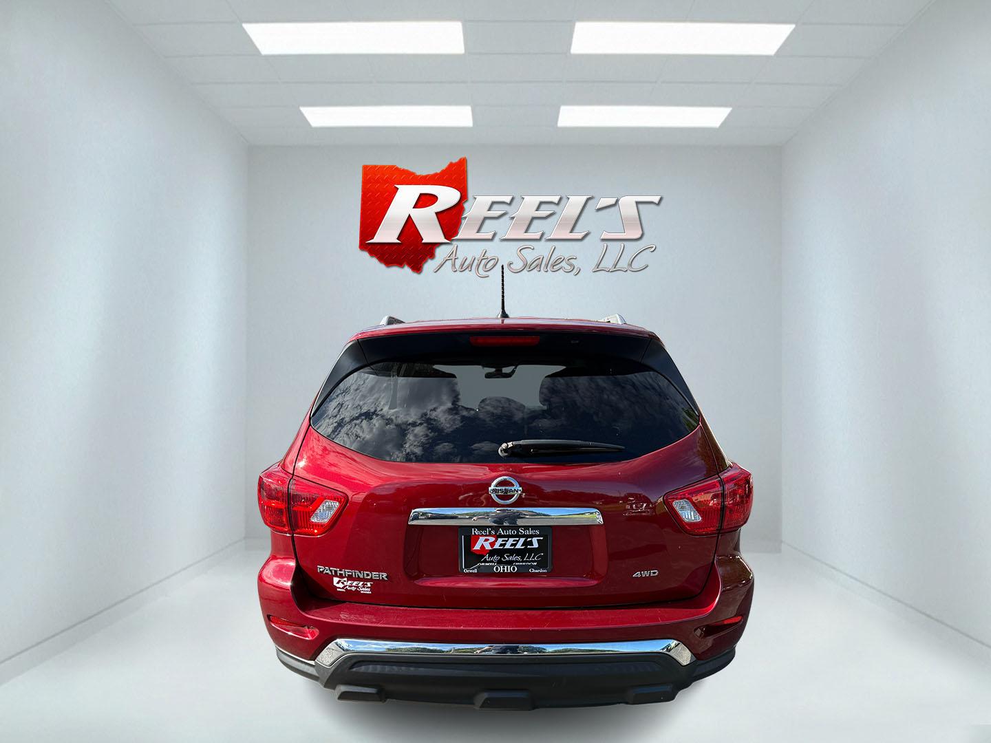 2018 Red /Black Nissan Pathfinder S 4WD (5N1DR2MM8JC) with an 3.5L V6 DOHC 24V engine, Automatic transmission, located at 547 E. Main St., Orwell, OH, 44076, (440) 437-5893, 41.535435, -80.847855 - 2018 Nissan Pathfinder S 4WD – Room for Seven with Fresh Brakes and One-Owner History If you need a three-row SUV that can take the whole family, this 2018 Nissan Pathfinder S 4WD is a practical choice. With room for seven, it is built for school runs, weekend trips, and everyday family life. The- Photo#25