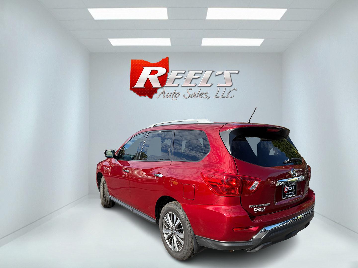 2018 Red /Black Nissan Pathfinder S 4WD (5N1DR2MM8JC) with an 3.5L V6 DOHC 24V engine, Automatic transmission, located at 547 E. Main St., Orwell, OH, 44076, (440) 437-5893, 41.535435, -80.847855 - 2018 Nissan Pathfinder S 4WD – Room for Seven with Fresh Brakes and One-Owner History If you need a three-row SUV that can take the whole family, this 2018 Nissan Pathfinder S 4WD is a practical choice. With room for seven, it is built for school runs, weekend trips, and everyday family life. The- Photo#26