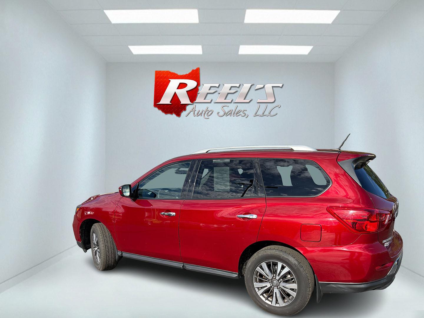2018 Red /Black Nissan Pathfinder S 4WD (5N1DR2MM8JC) with an 3.5L V6 DOHC 24V engine, Automatic transmission, located at 547 E. Main St., Orwell, OH, 44076, (440) 437-5893, 41.535435, -80.847855 - 2018 Nissan Pathfinder S 4WD – Room for Seven with Fresh Brakes and One-Owner History If you need a three-row SUV that can take the whole family, this 2018 Nissan Pathfinder S 4WD is a practical choice. With room for seven, it is built for school runs, weekend trips, and everyday family life. The- Photo#27