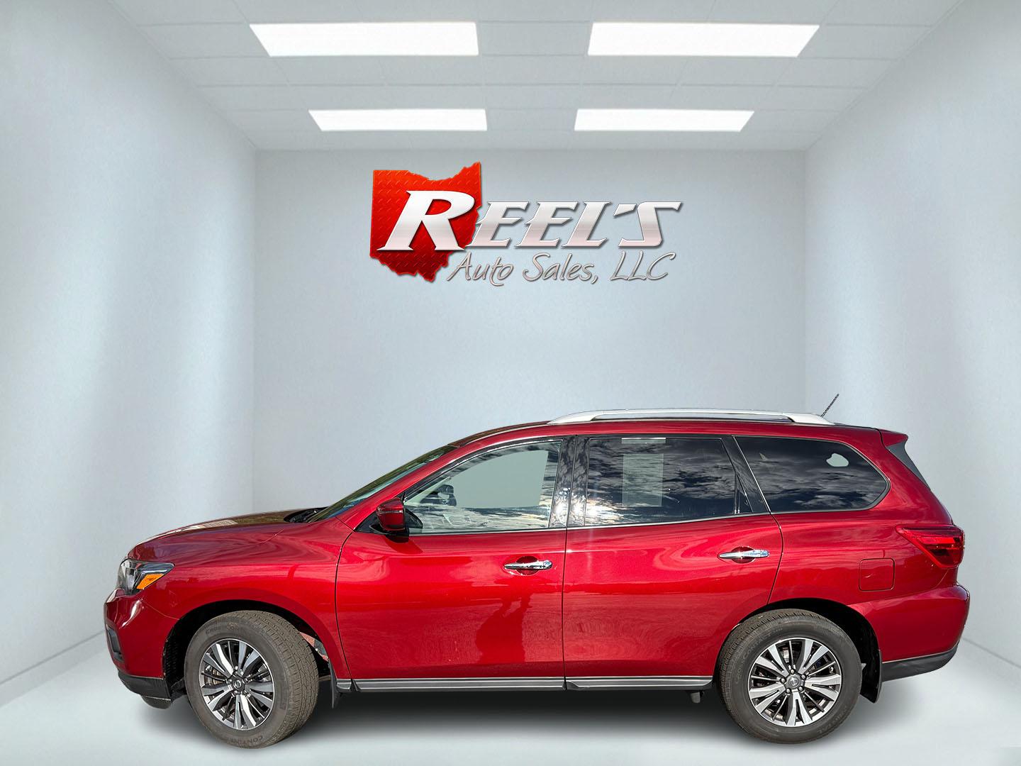 2018 Red /Black Nissan Pathfinder S 4WD (5N1DR2MM8JC) with an 3.5L V6 DOHC 24V engine, Automatic transmission, located at 547 E. Main St., Orwell, OH, 44076, (440) 437-5893, 41.535435, -80.847855 - 2018 Nissan Pathfinder S 4WD – Room for Seven with Fresh Brakes and One-Owner History If you need a three-row SUV that can take the whole family, this 2018 Nissan Pathfinder S 4WD is a practical choice. With room for seven, it is built for school runs, weekend trips, and everyday family life. The- Photo#29