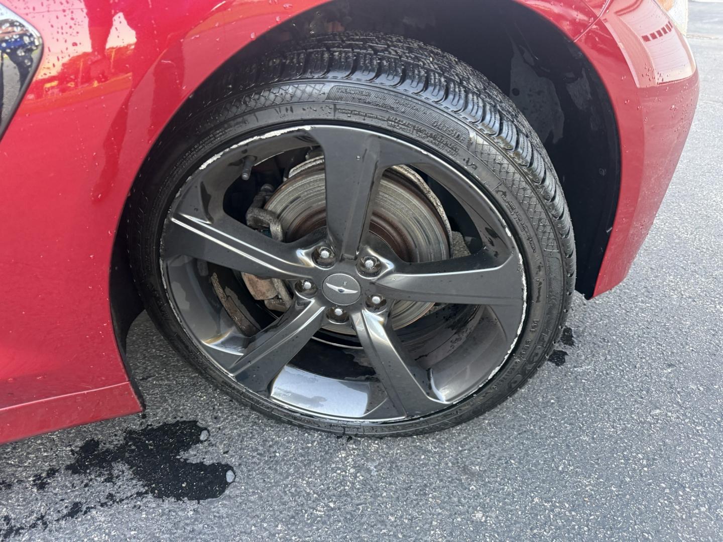 2019 Red /Black Genesis G70 Advance AWD (KMTG44LA2KU) with an 2.0L I4 DOHC 16V Turbo engine, Automatic transmission, located at 547 E. Main St., Orwell, OH, 44076, (440) 437-5893, 41.535435, -80.847855 - 2019 Genesis G70 Advance AWD – The Sedan That Makes the Drive Feel Like the Point Some cars get you there. This one makes you look forward to the trip. The 2019 Genesis G70 Advance AWD was built to go after the German sport sedans, and it has the presence to match. Finished in Havana Red on 19" g- Photo#5