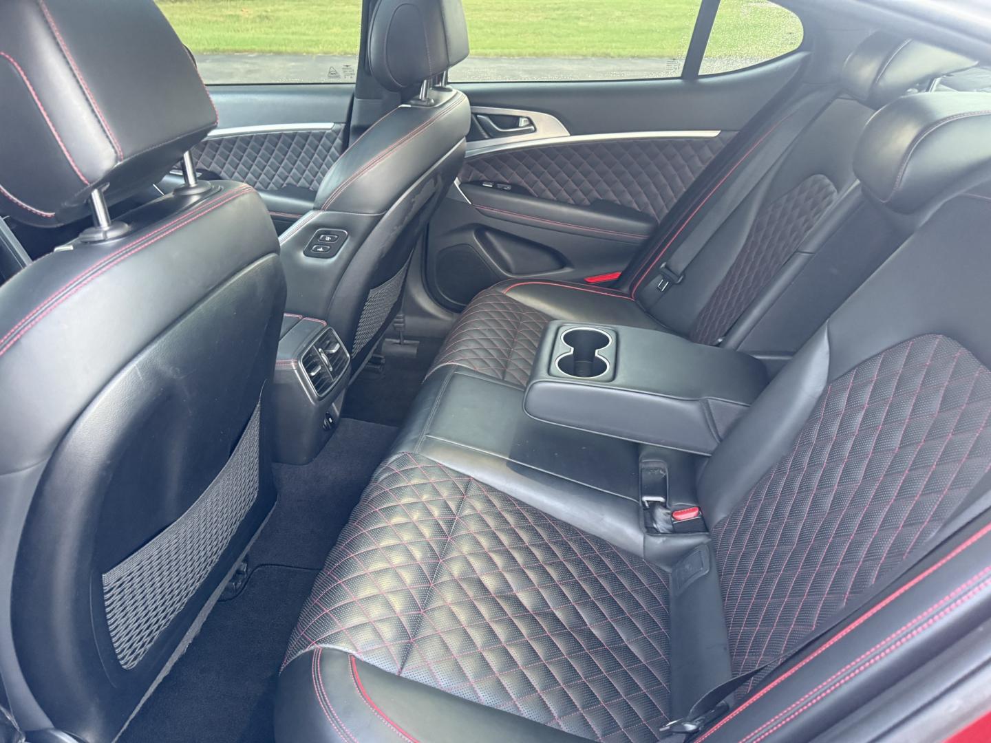2019 Red /Black Genesis G70 Advance AWD (KMTG44LA2KU) with an 2.0L I4 DOHC 16V Turbo engine, Automatic transmission, located at 547 E. Main St., Orwell, OH, 44076, (440) 437-5893, 41.535435, -80.847855 - 2019 Genesis G70 Advance AWD – The Sedan That Makes the Drive Feel Like the Point Some cars get you there. This one makes you look forward to the trip. The 2019 Genesis G70 Advance AWD was built to go after the German sport sedans, and it has the presence to match. Finished in Havana Red on 19" g- Photo#25