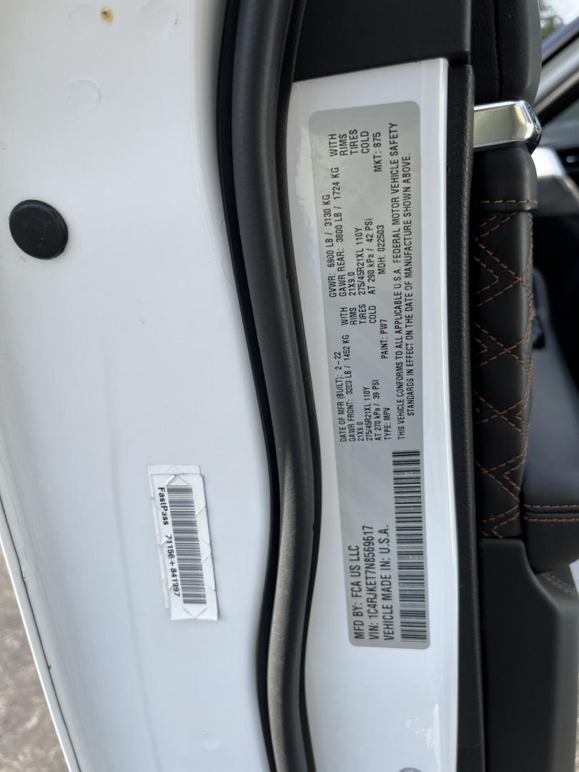 2022 White /Brown Jeep Grand Cherokee L Summit 4WD (1C4RJKET7N8) with an 5.7L V8 OHV 16V engine, Automatic transmission, located at 11115 Chardon Rd. , Chardon, OH, 44024, (440) 214-9705, 41.580246, -81.241943 - 2022 Jeep Grand Cherokee L Summit Reserve 4x4 – Rare Luxury, Real Capability, and Flagship Presence This is not a typical family SUV. The 2022 Grand Cherokee L Summit Reserve 4x4 is the most exclusive version of Jeep’s three-row flagship — the one built for buyers who want first-class comfort- Photo#22