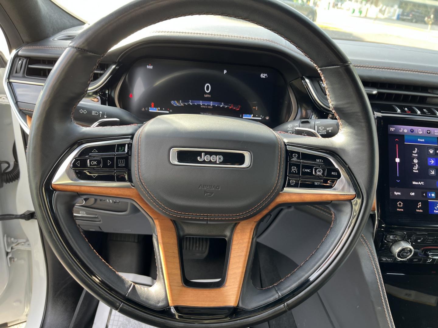 2022 White /Brown Jeep Grand Cherokee L Summit 4WD (1C4RJKET7N8) with an 5.7L V8 OHV 16V engine, Automatic transmission, located at 11115 Chardon Rd. , Chardon, OH, 44024, (440) 214-9705, 41.580246, -81.241943 - 2022 Jeep Grand Cherokee L Summit Reserve 4x4 – Rare Luxury, Real Capability, and Flagship Presence This is not a typical family SUV. The 2022 Grand Cherokee L Summit Reserve 4x4 is the most exclusive version of Jeep’s three-row flagship — the one built for buyers who want first-class comfort- Photo#24