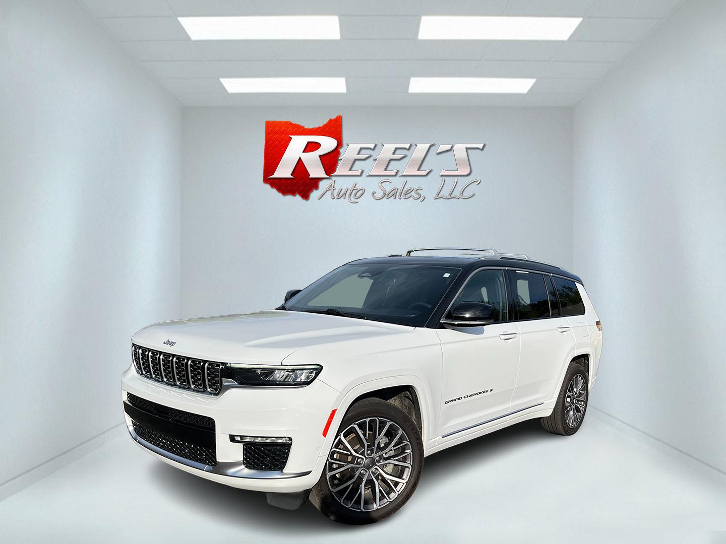 2022 White /Brown Jeep Grand Cherokee L Summit 4WD (1C4RJKET7N8) with an 5.7L V8 OHV 16V engine, Automatic transmission, located at 11115 Chardon Rd. , Chardon, OH, 44024, (440) 214-9705, 41.580246, -81.241943 - 2022 Jeep Grand Cherokee L Summit Reserve 4x4 – Rare Luxury, Real Capability, and Flagship Presence This is not a typical family SUV. The 2022 Grand Cherokee L Summit Reserve 4x4 is the most exclusive version of Jeep’s three-row flagship — the one built for buyers who want first-class comfort- Photo#0