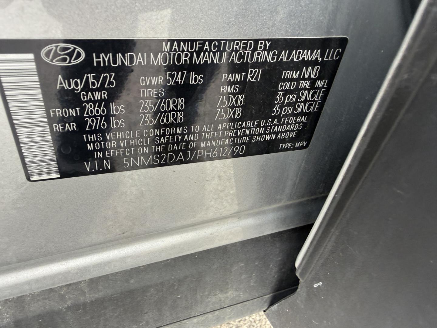 2023 Silver /Black Hyundai Santa Fe SEL AWD (5NMS2DAJ7PH) with an 2.5L I4 DOHC 16V engine, Automatic transmission, located at 547 E. Main St., Orwell, OH, 44076, (440) 437-5893, 41.535435, -80.847855 - 2023 Hyundai Santa Fe SEL AWD – Family-Ready Midsize Comfort with Fresh Tires If you want a midsize SUV that handles family life and changing weather without feeling oversized, this 2023 Hyundai Santa Fe SEL AWD is a strong fit. Finished in Shimmering Silver, with LED daytime running lights and d- Photo#36